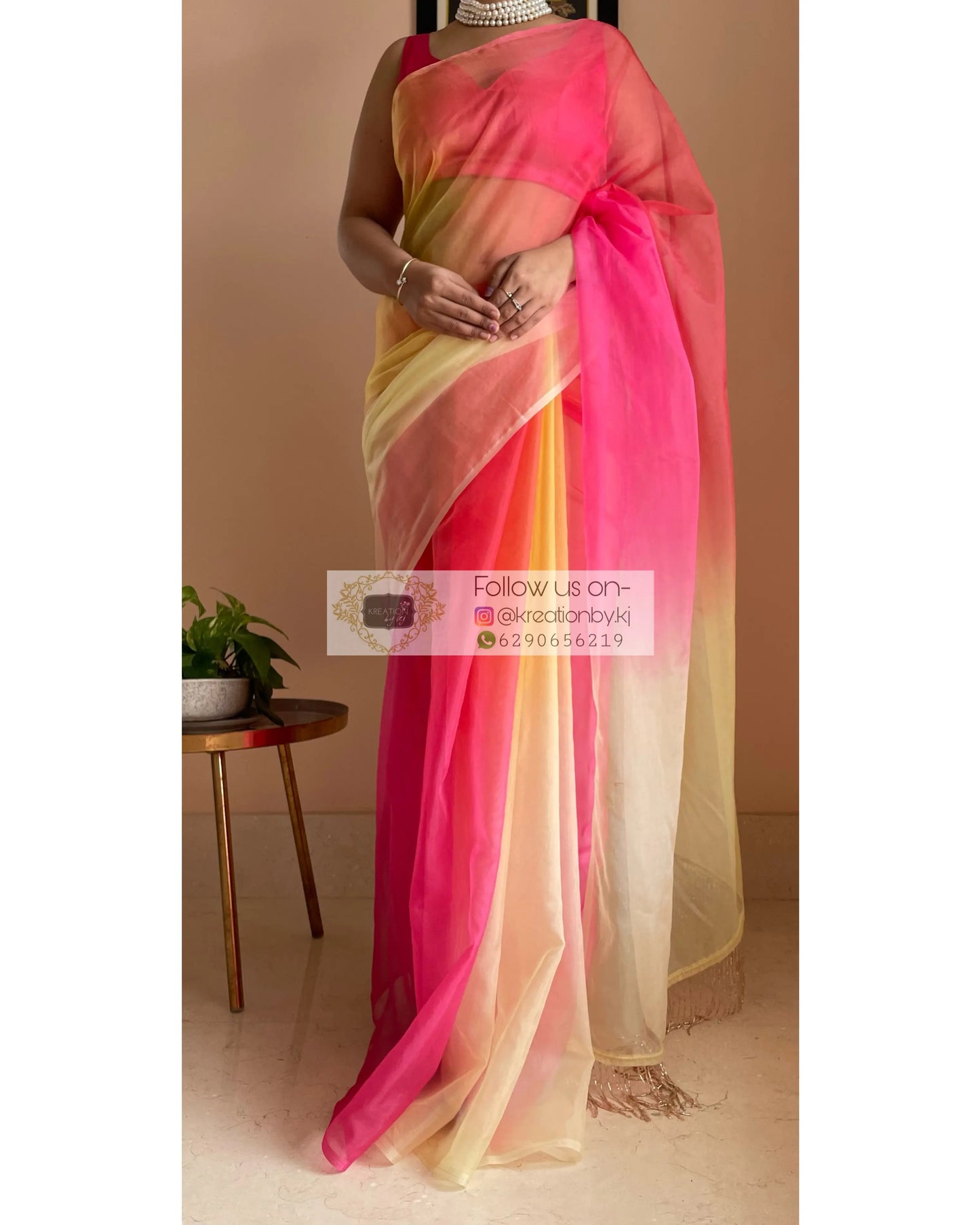 Sicilian Sunset Ombré Saree kreationbykj