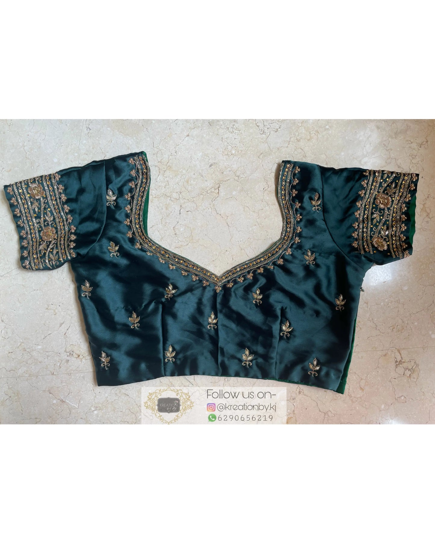 Forest Green Glass Tissue Zarina Saree kreationbykj