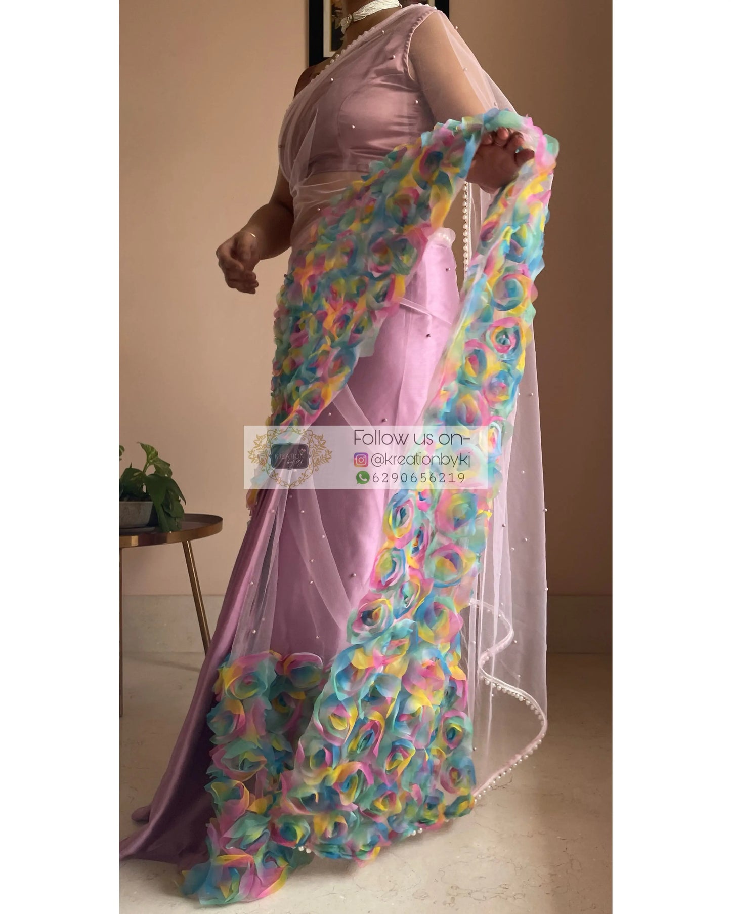 Unicorn Drama Queen Net Saree kreationbykj