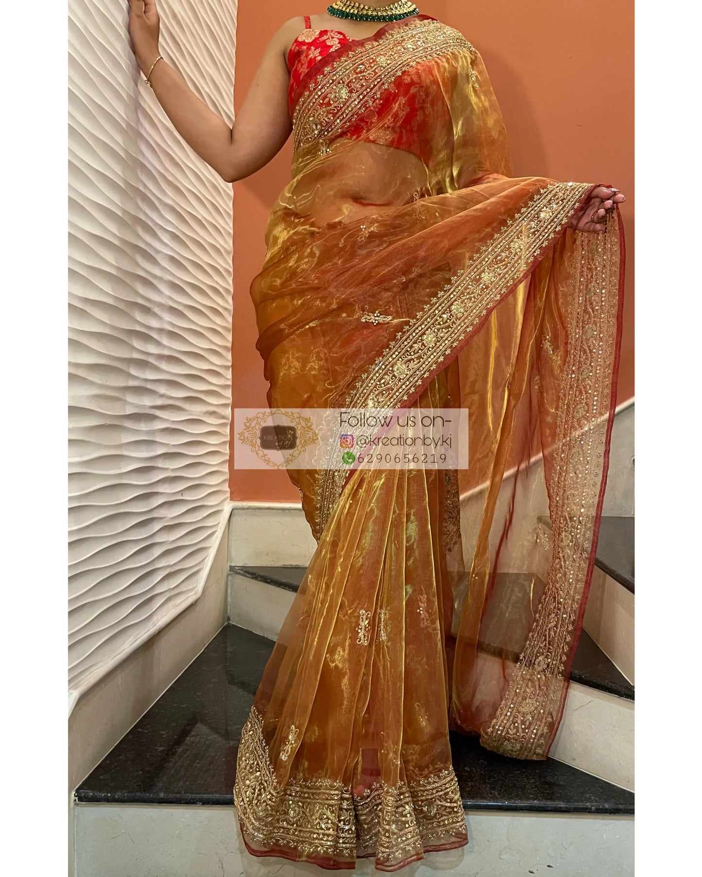 Liquid Gold Zarina Saree - kreationbykj