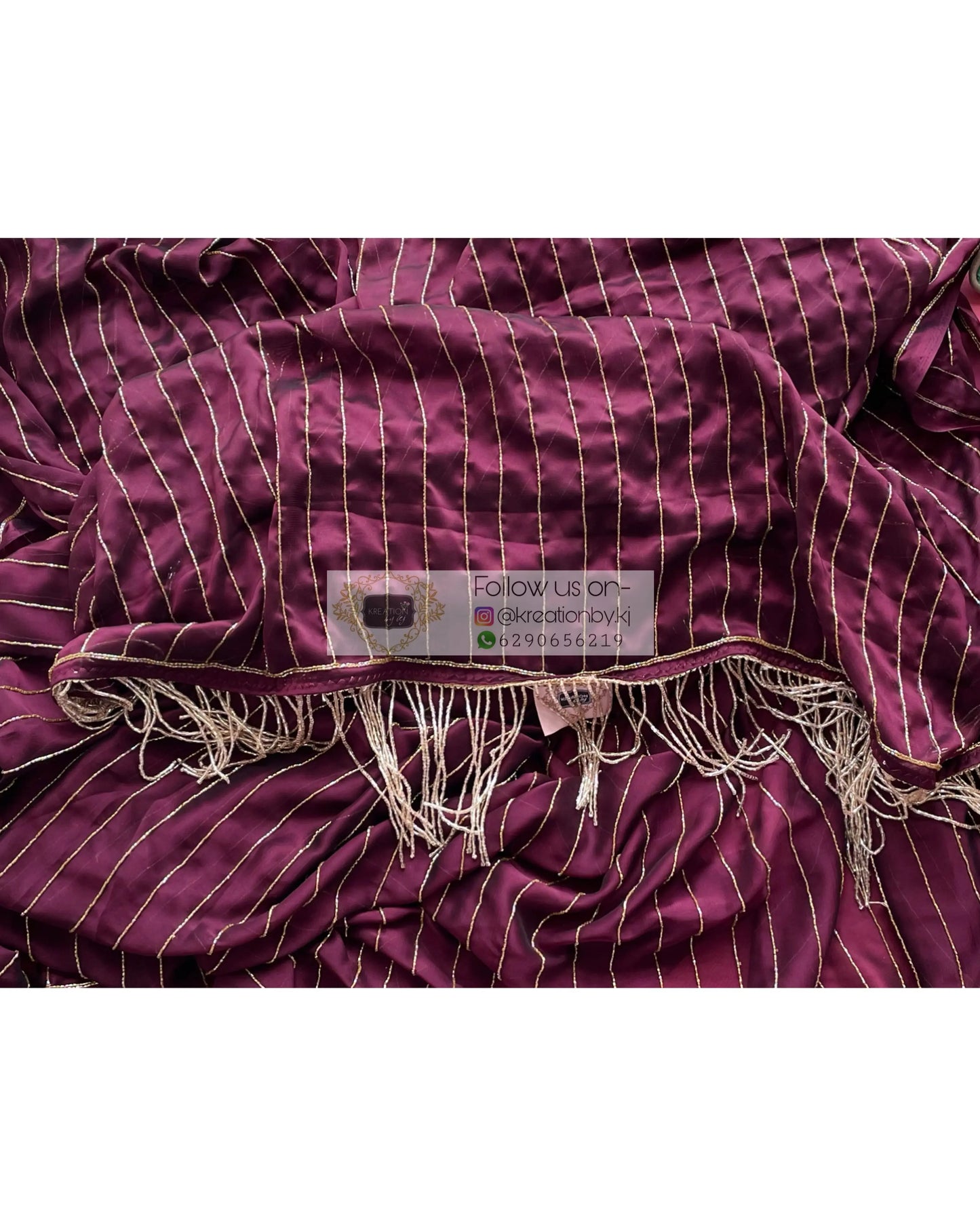 Aubergine Noorani Georgette Cocktail Saree kreationbykj