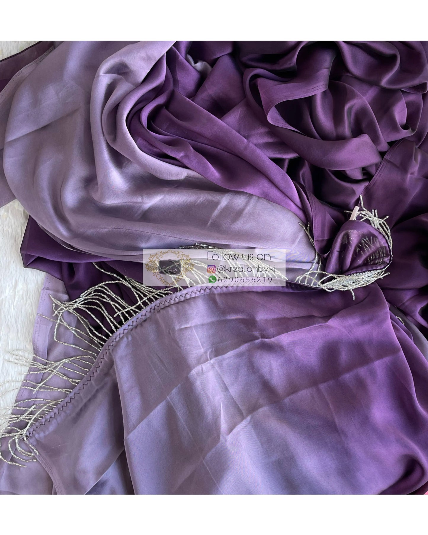 Amethyst Ombré Georgette Saree Bridesmaid kreationbykj