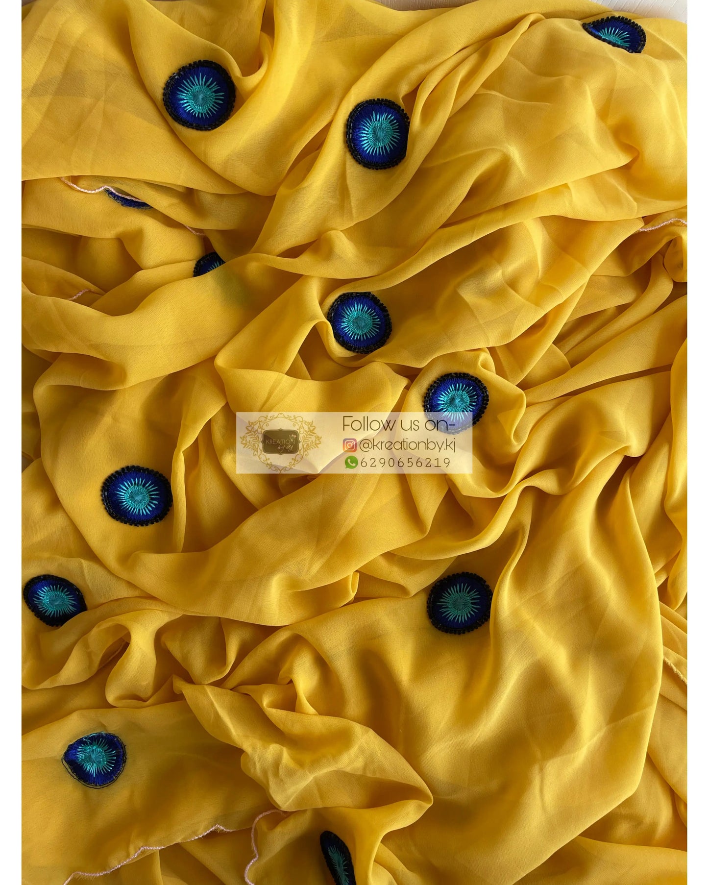 Yellow Evil Eye Saree - kreationbykj