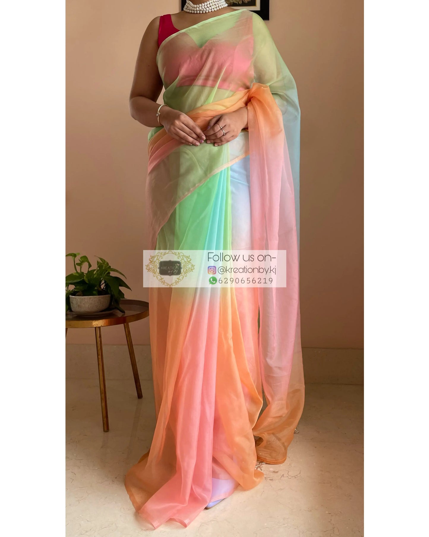 Candy Floss Ombré Saree For Wedding kreationbykj