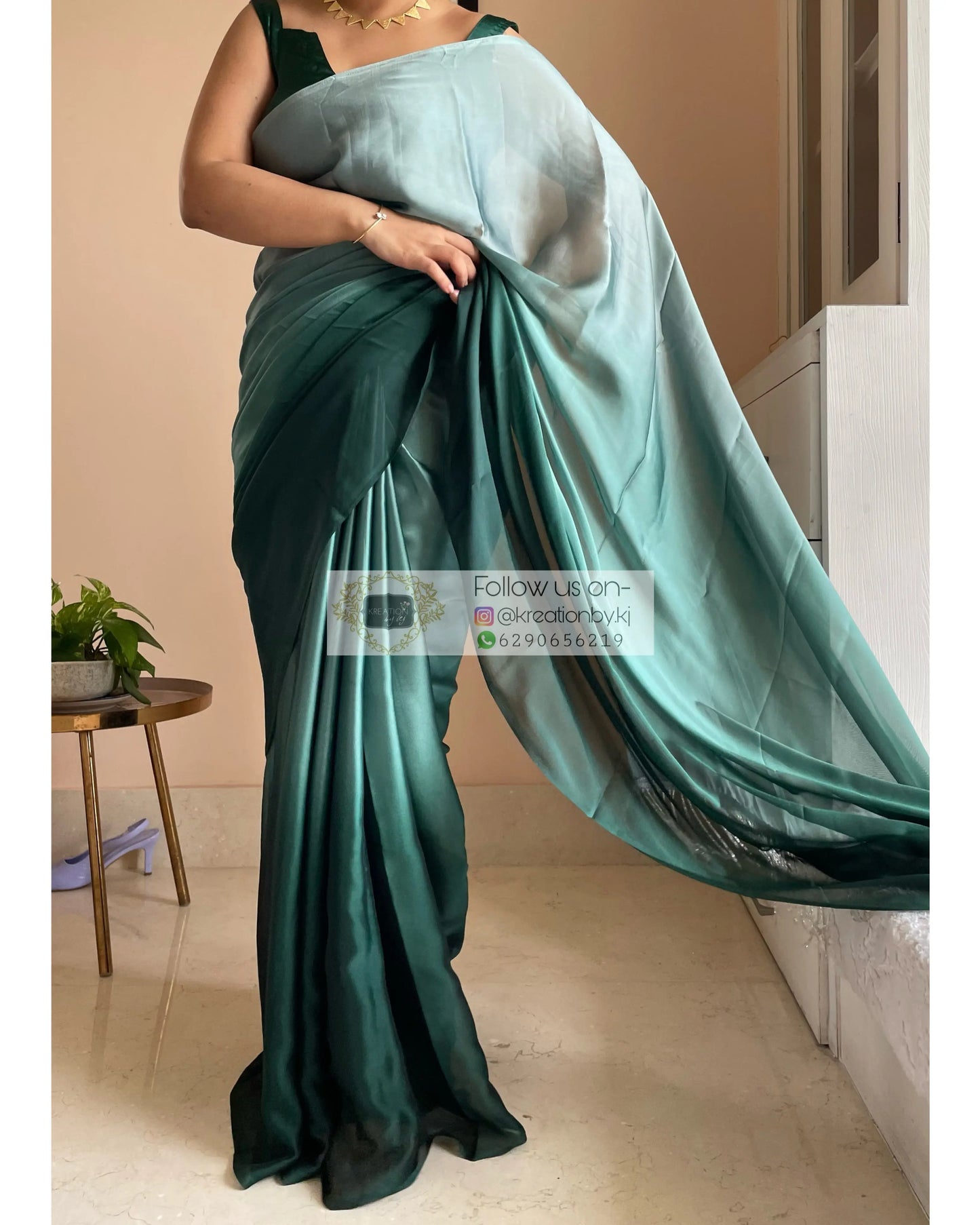 Agate Ombré Georgette Cocktail Saree kreationbykj
