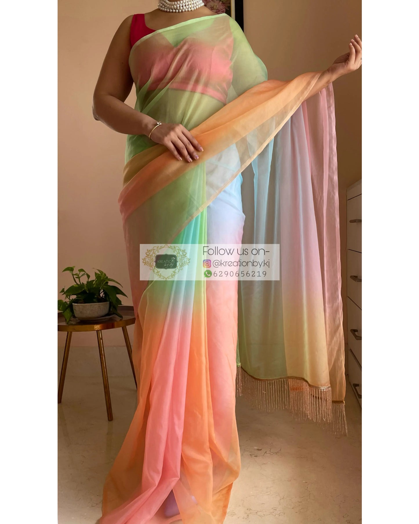 Candy Floss Ombré Saree For Wedding kreationbykj