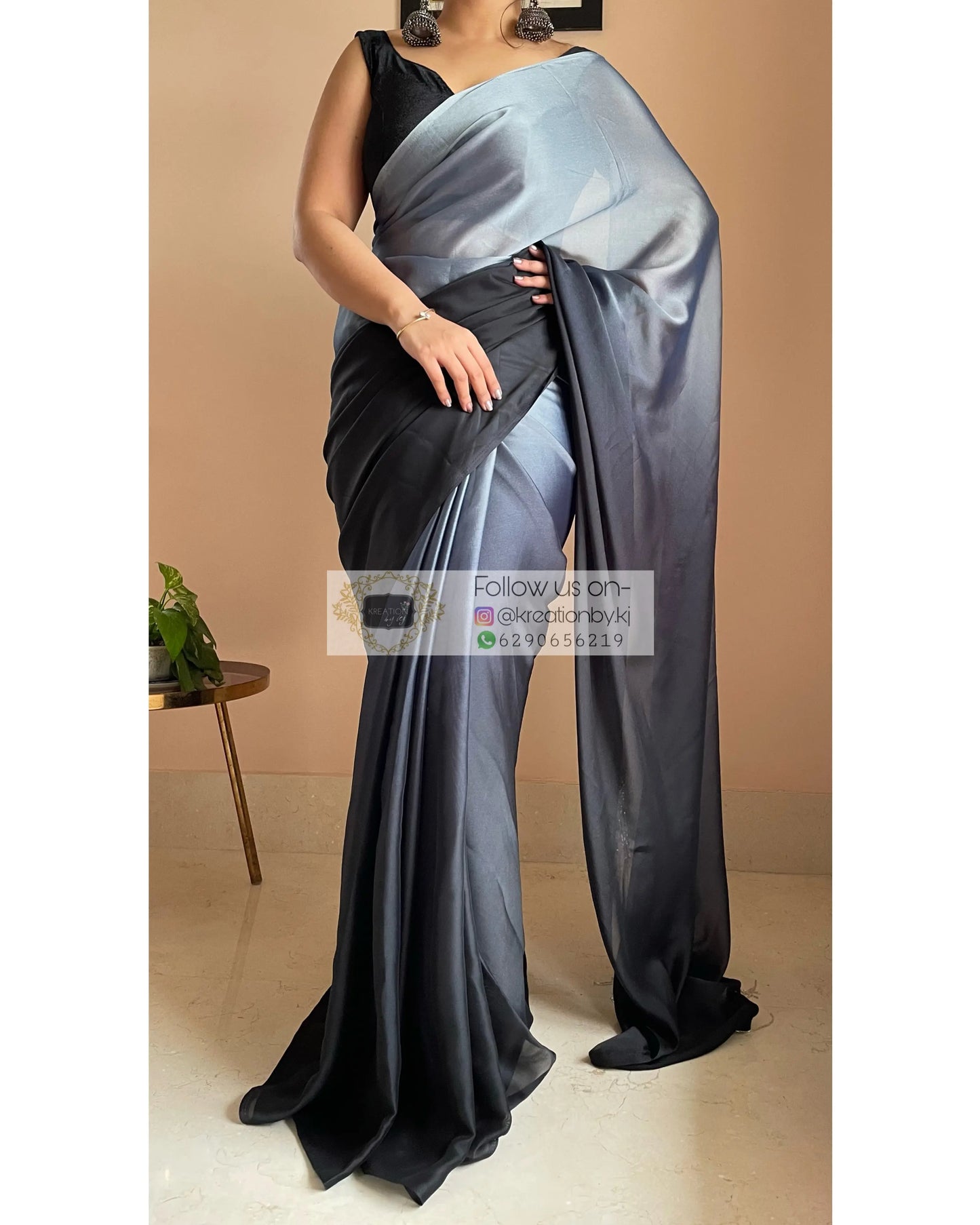 Badra Bahar Ombré Georgette Cocktail Saree kreationbykj