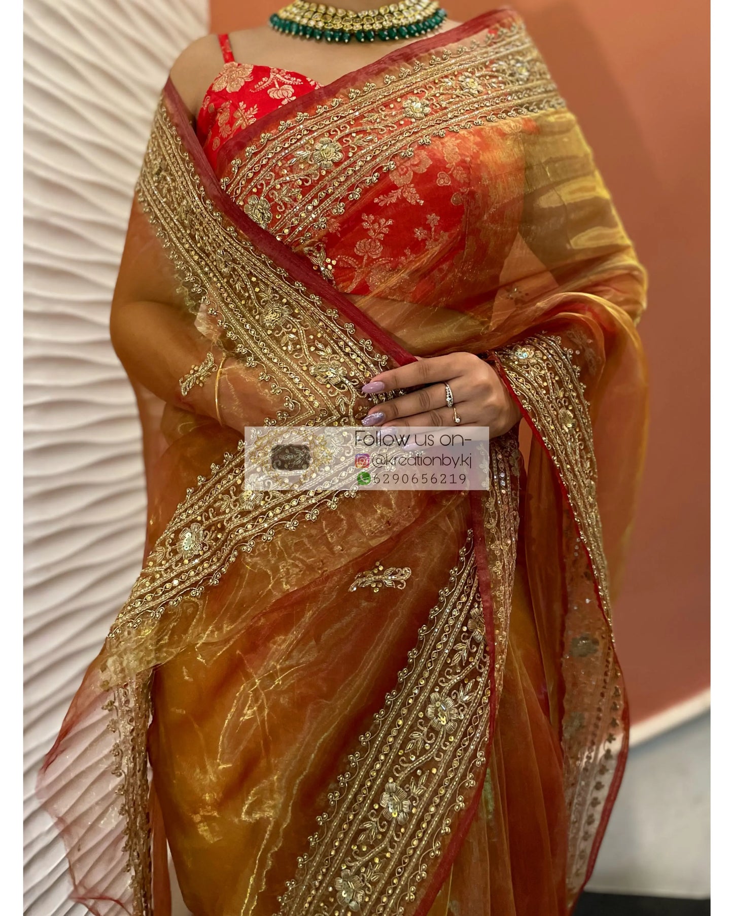 Liquid Gold Zarina Saree - kreationbykj