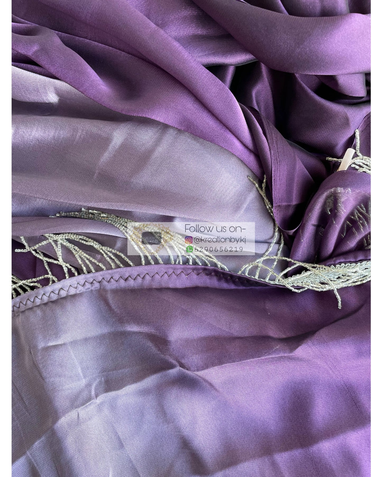 Amethyst Ombré Georgette Saree Bridesmaid kreationbykj