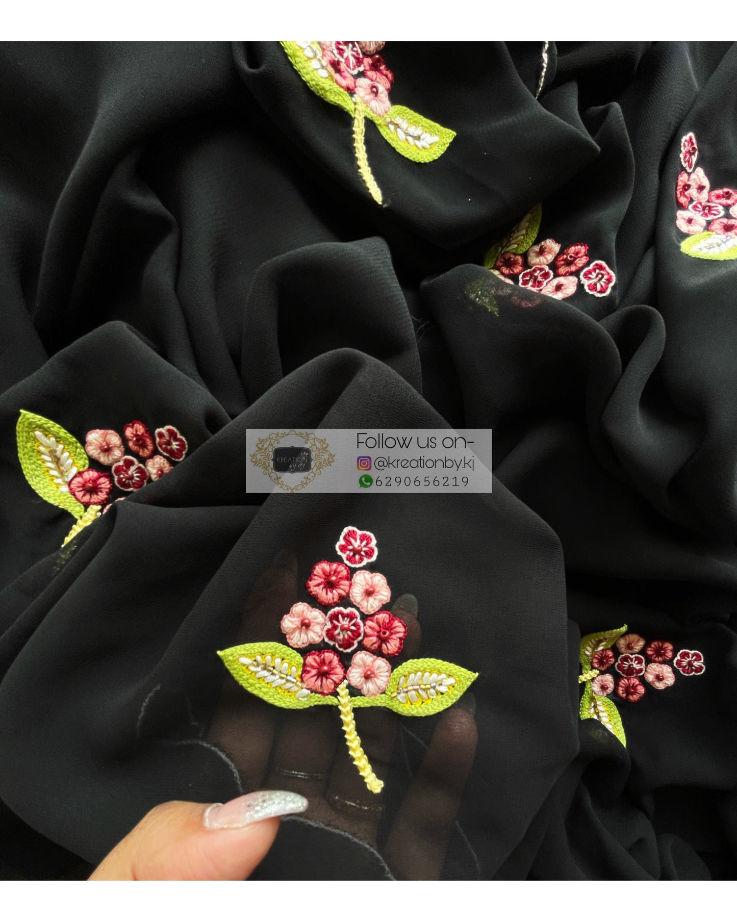 Black Daisies on My Mind Saree - kreationbykj