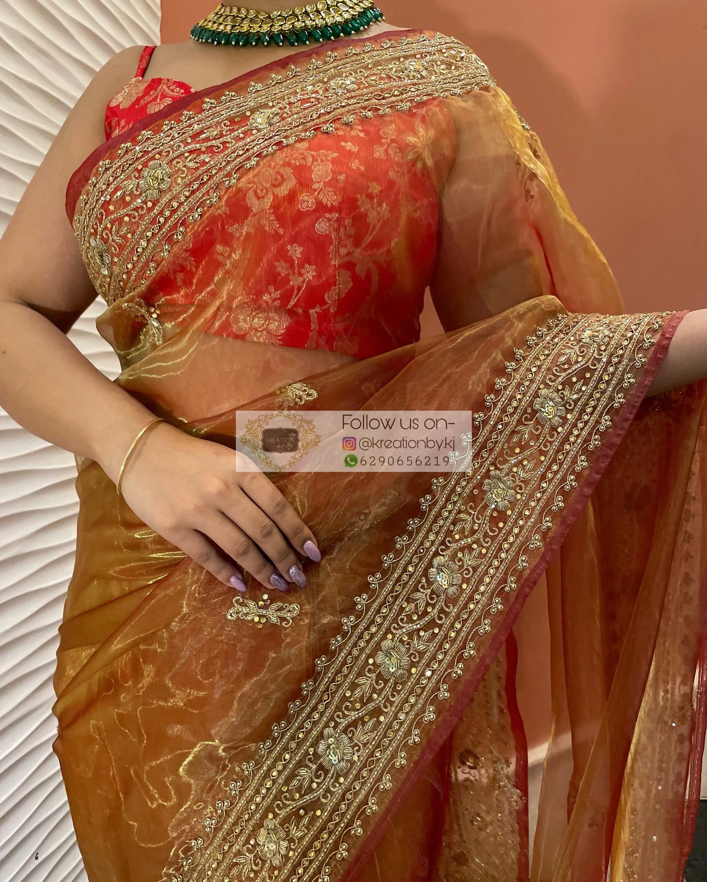 Liquid Gold Zarina Saree - kreationbykj