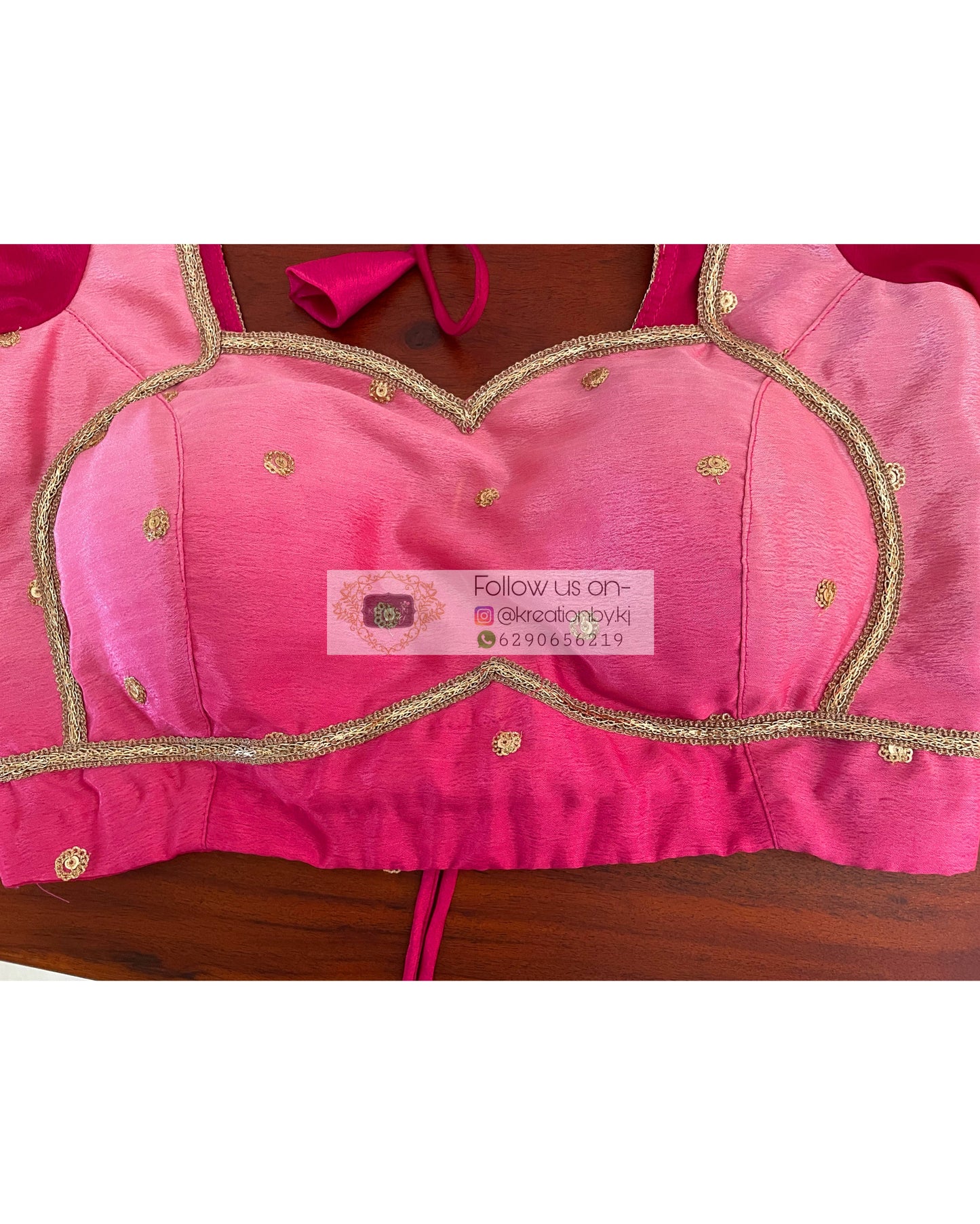 Pink Ombré Darbari Cut Blouse kreationbykj