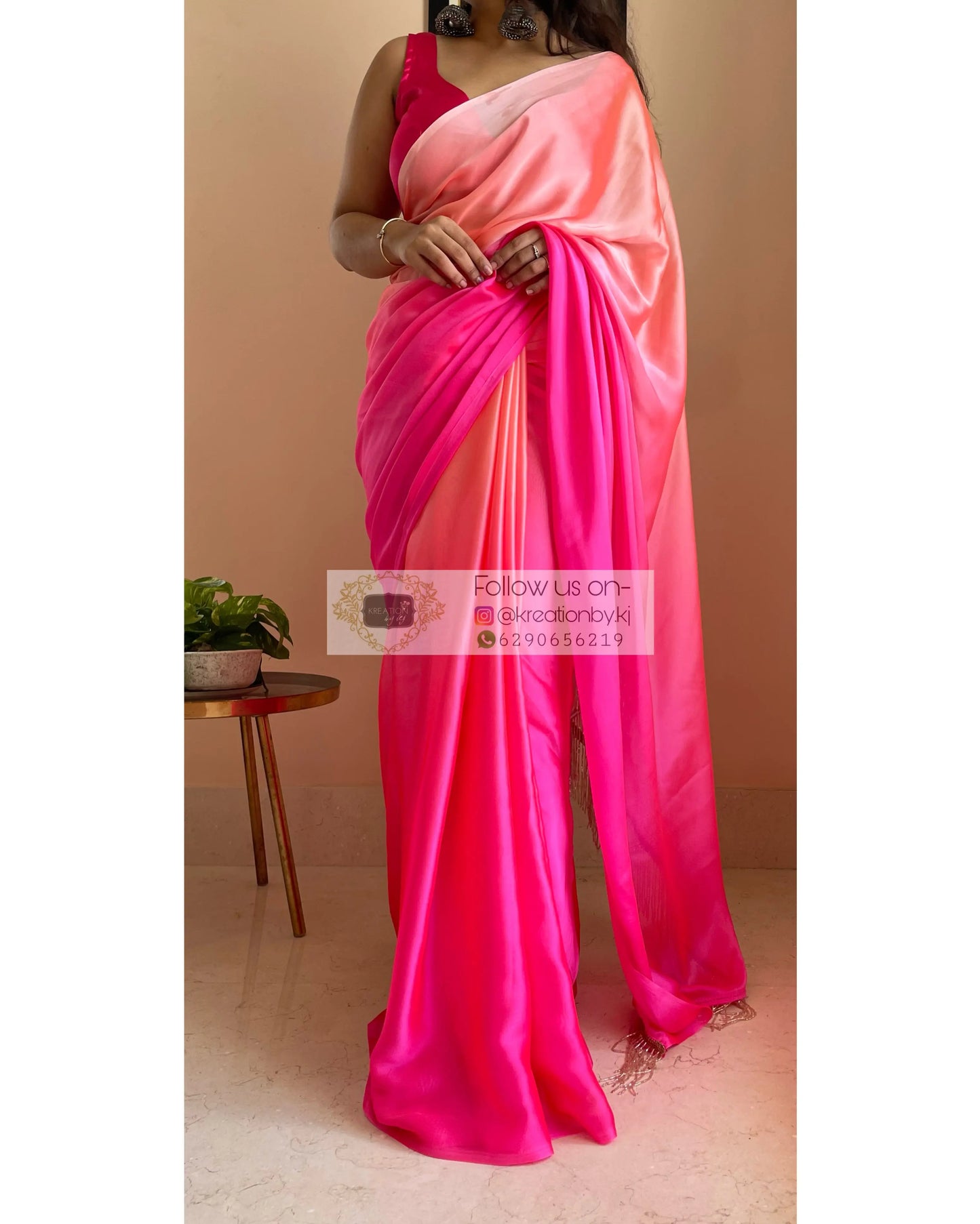Pink Paradise Ombré Saree kreationbykj