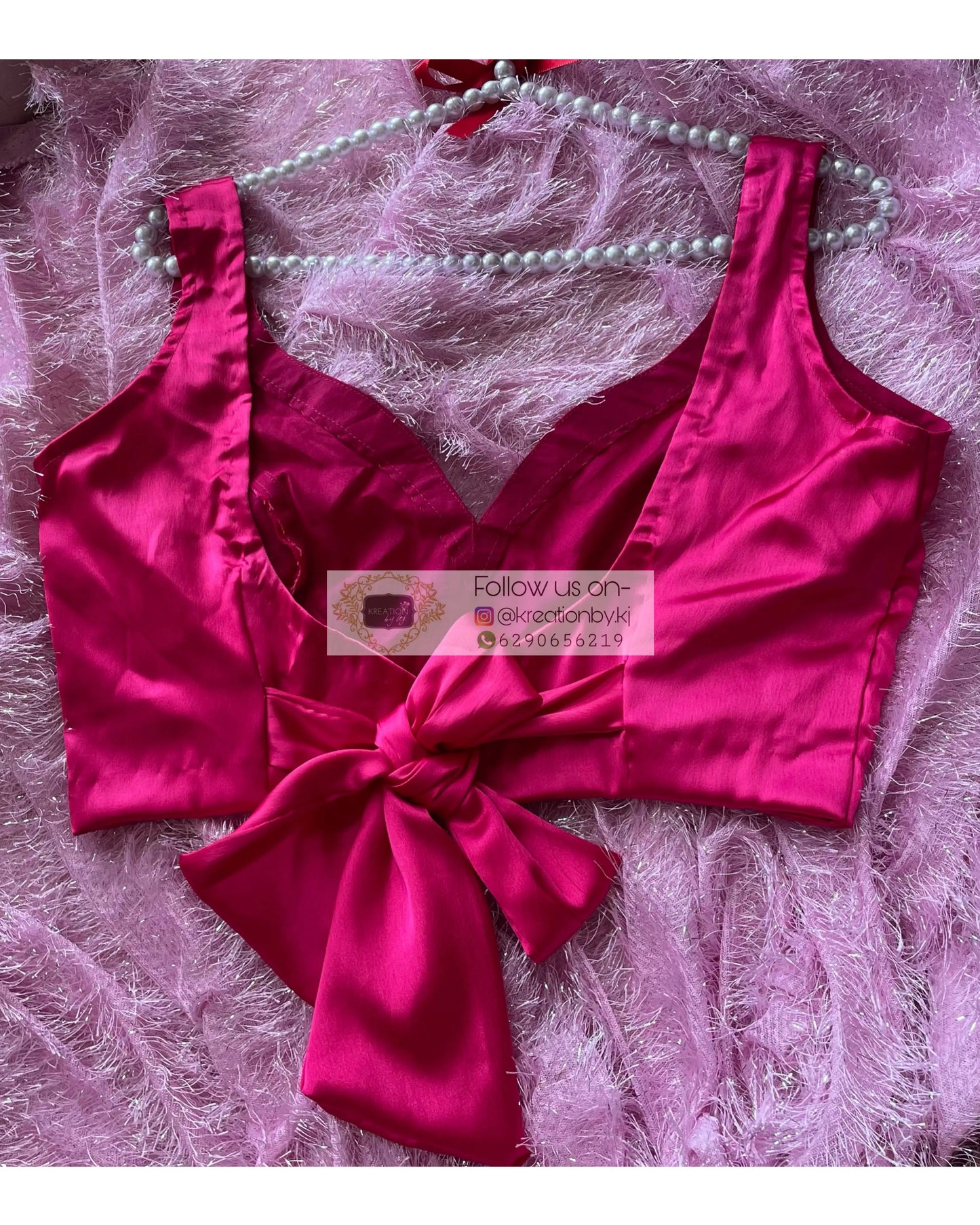 Hot Pink Sleeveless Blouse kreationbykj