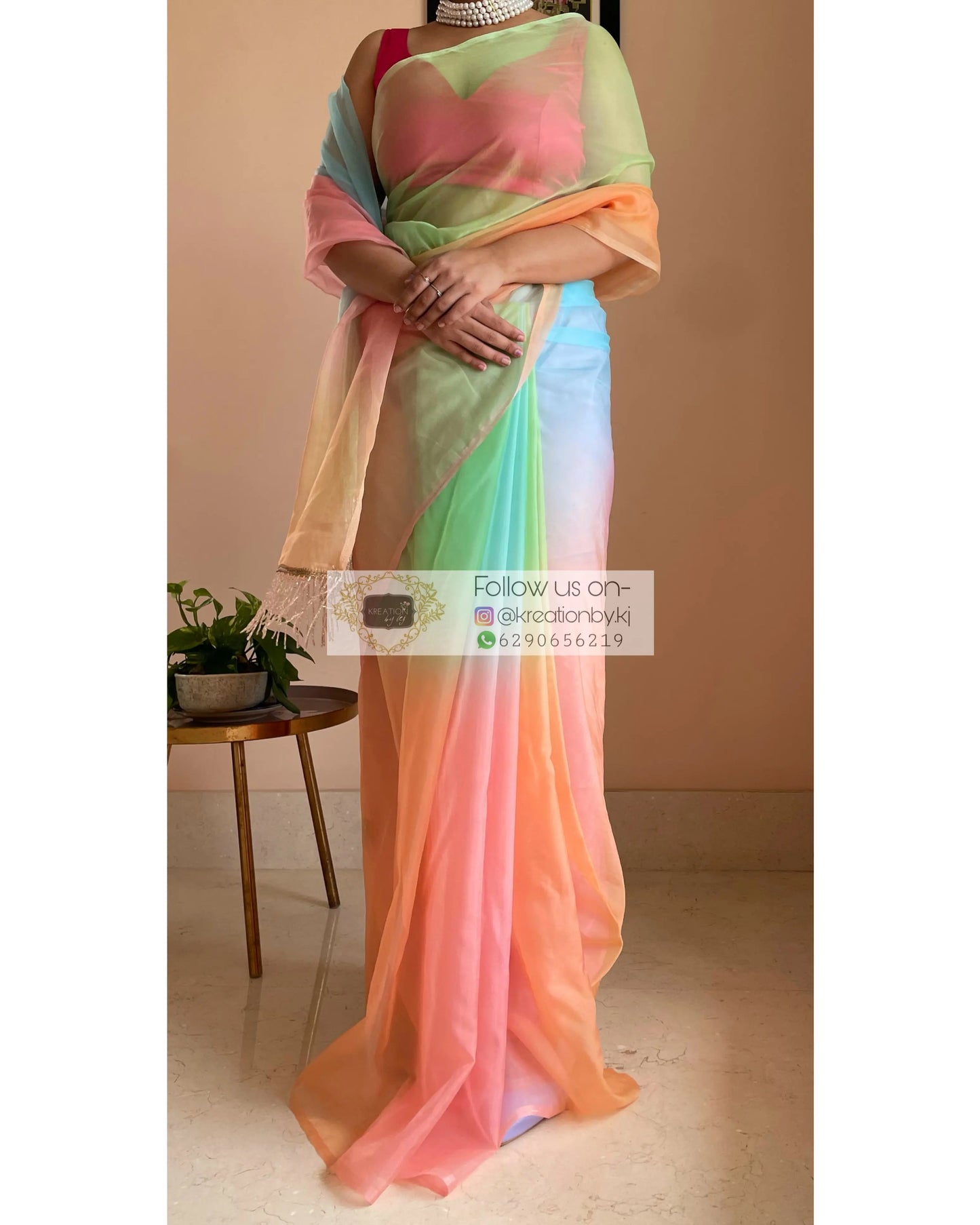 Candy Floss Ombré Saree For Wedding kreationbykj