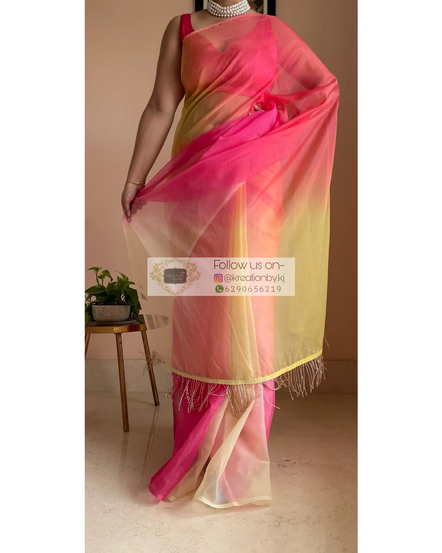 Sicilian Sunset Ombré Saree kreationbykj