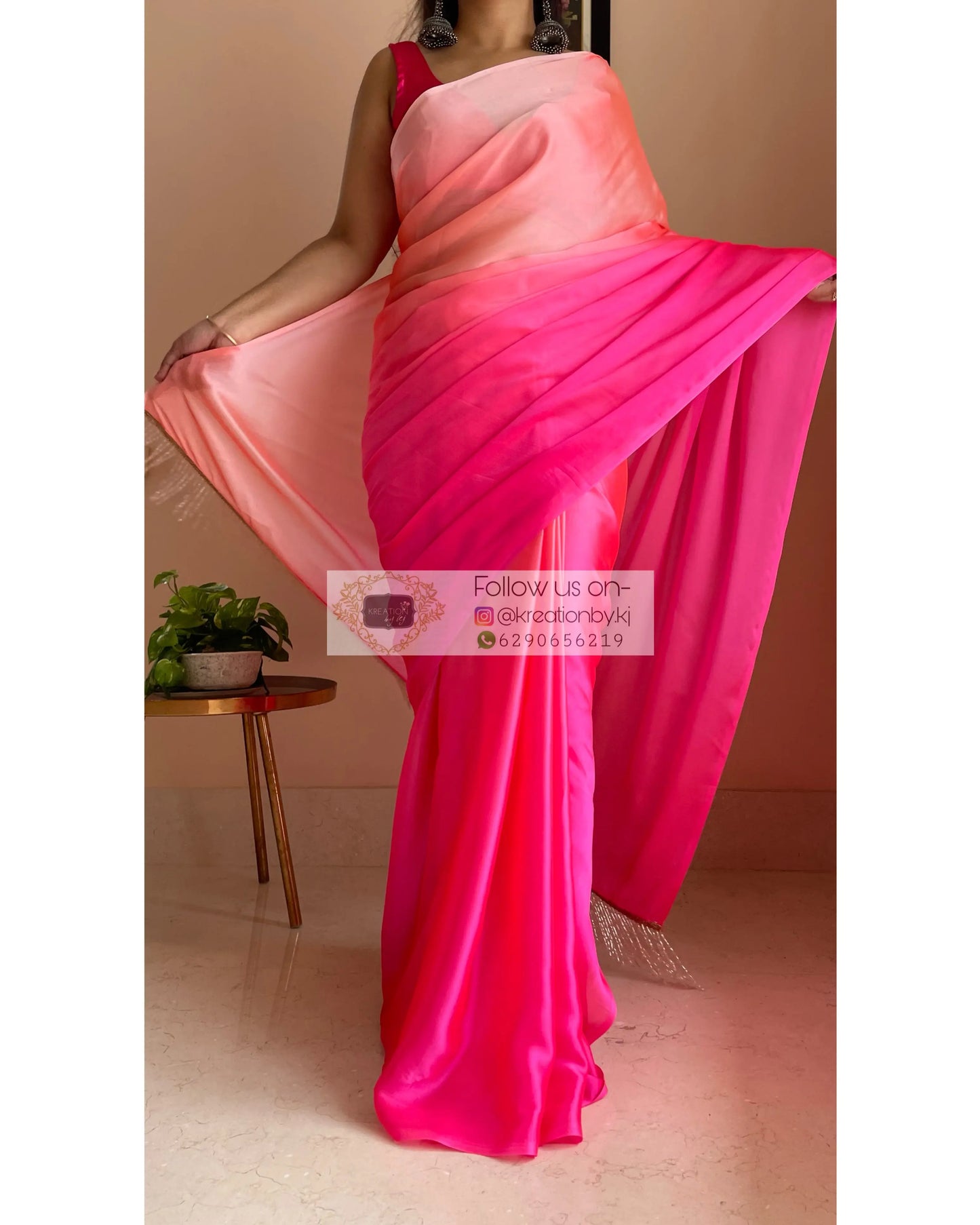 Pink Paradise Ombré Saree kreationbykj
