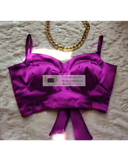 Dark Purple Strappy Blouse kreationbykj