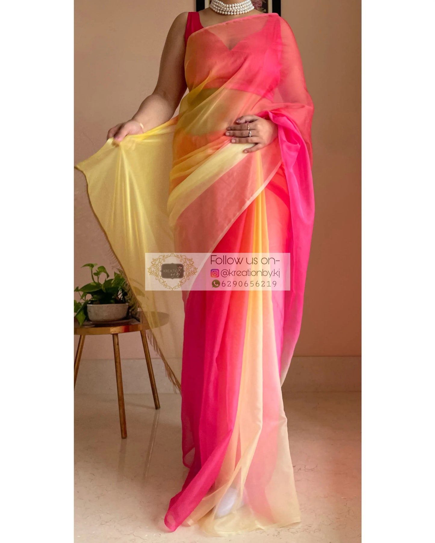 Sicilian Sunset Ombré Saree kreationbykj