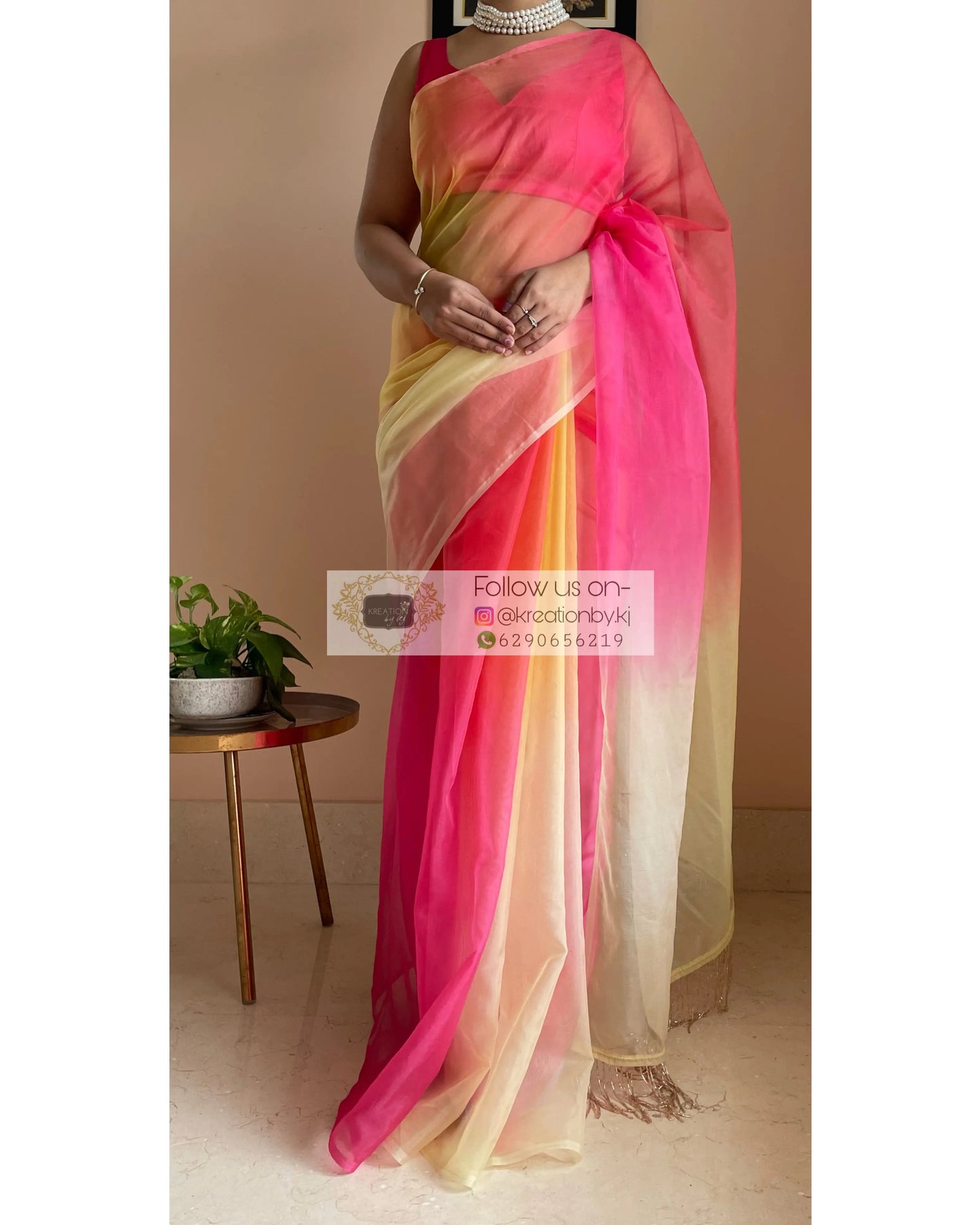 Sicilian Sunset Ombré Saree kreationbykj