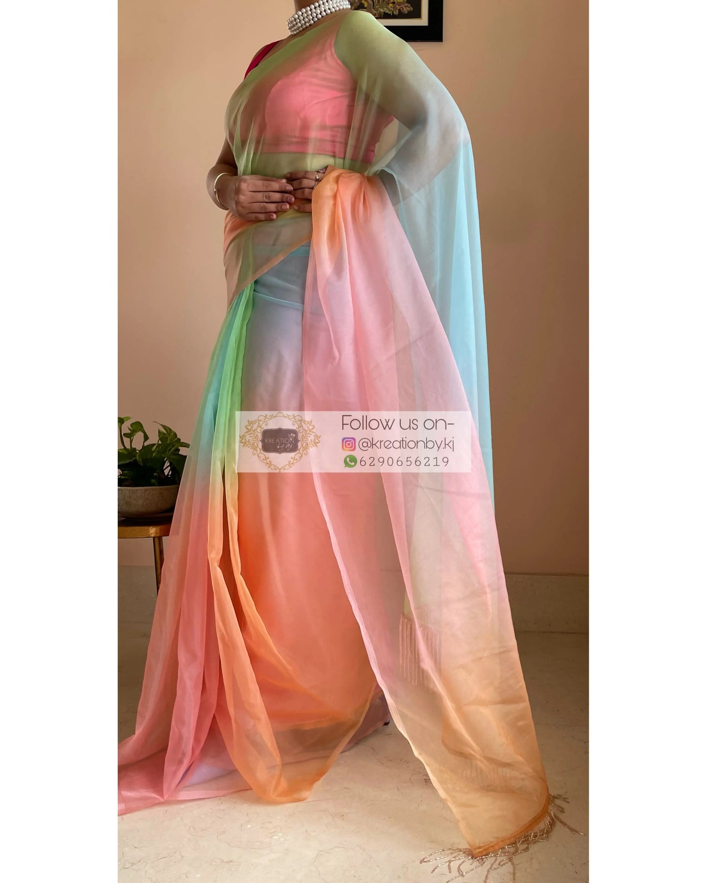 Candy Floss Ombré Saree For Wedding kreationbykj