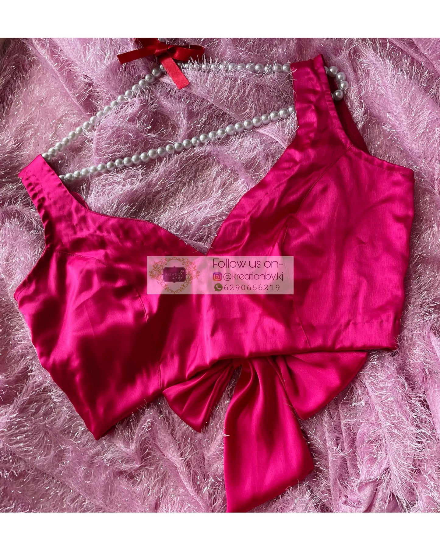 Hot Pink Sleeveless Blouse kreationbykj