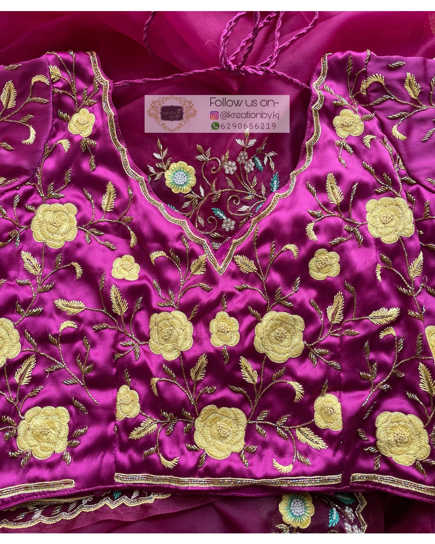 Pankhuri Wine Organza Saree - kreationbykj