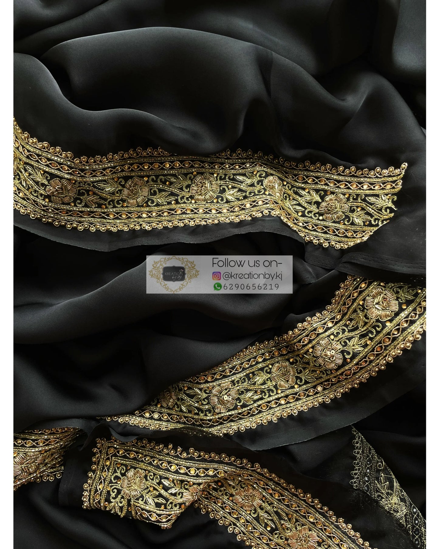 Black Zarina Saree - kreationbykj