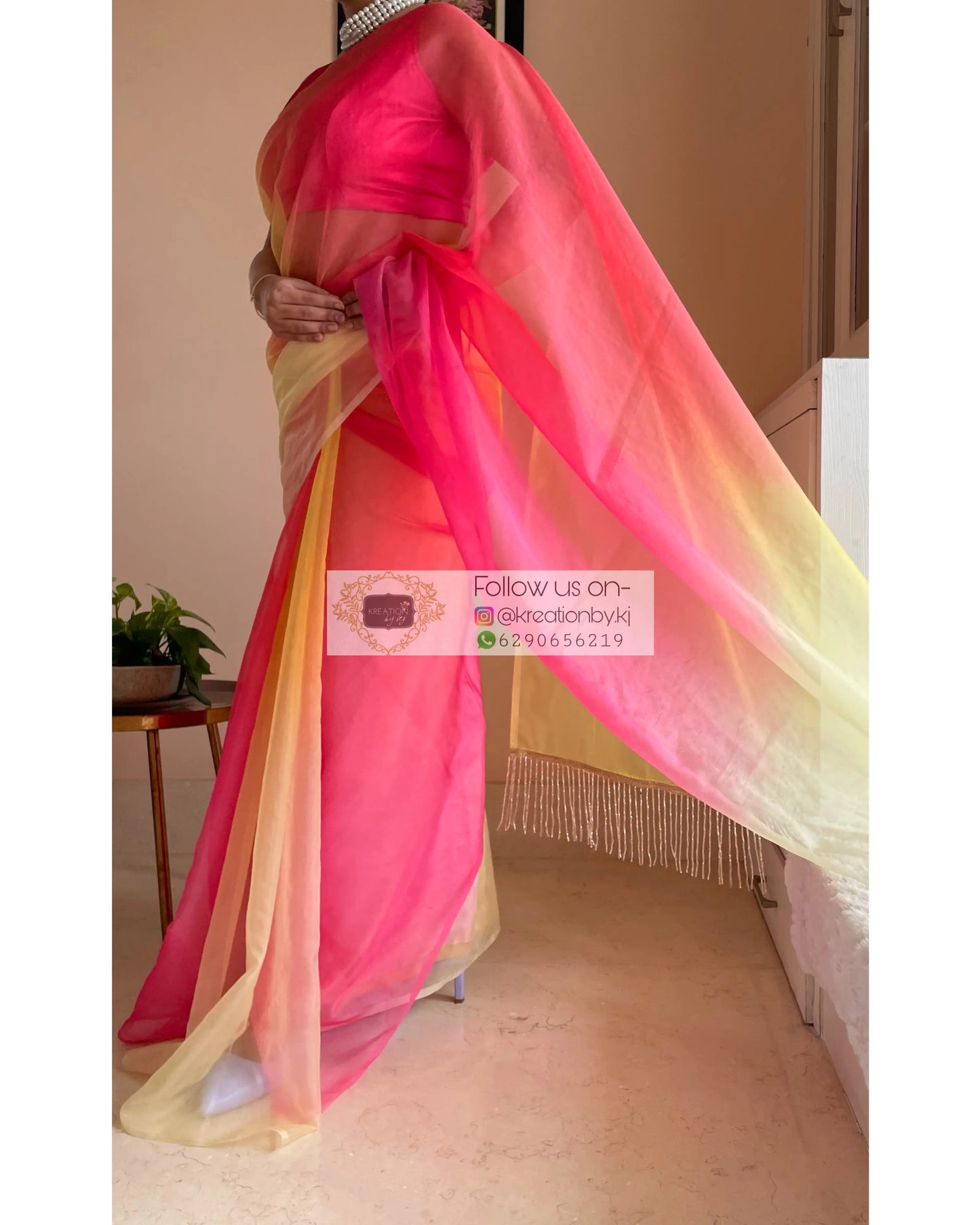 Sicilian Sunset Ombré Saree kreationbykj