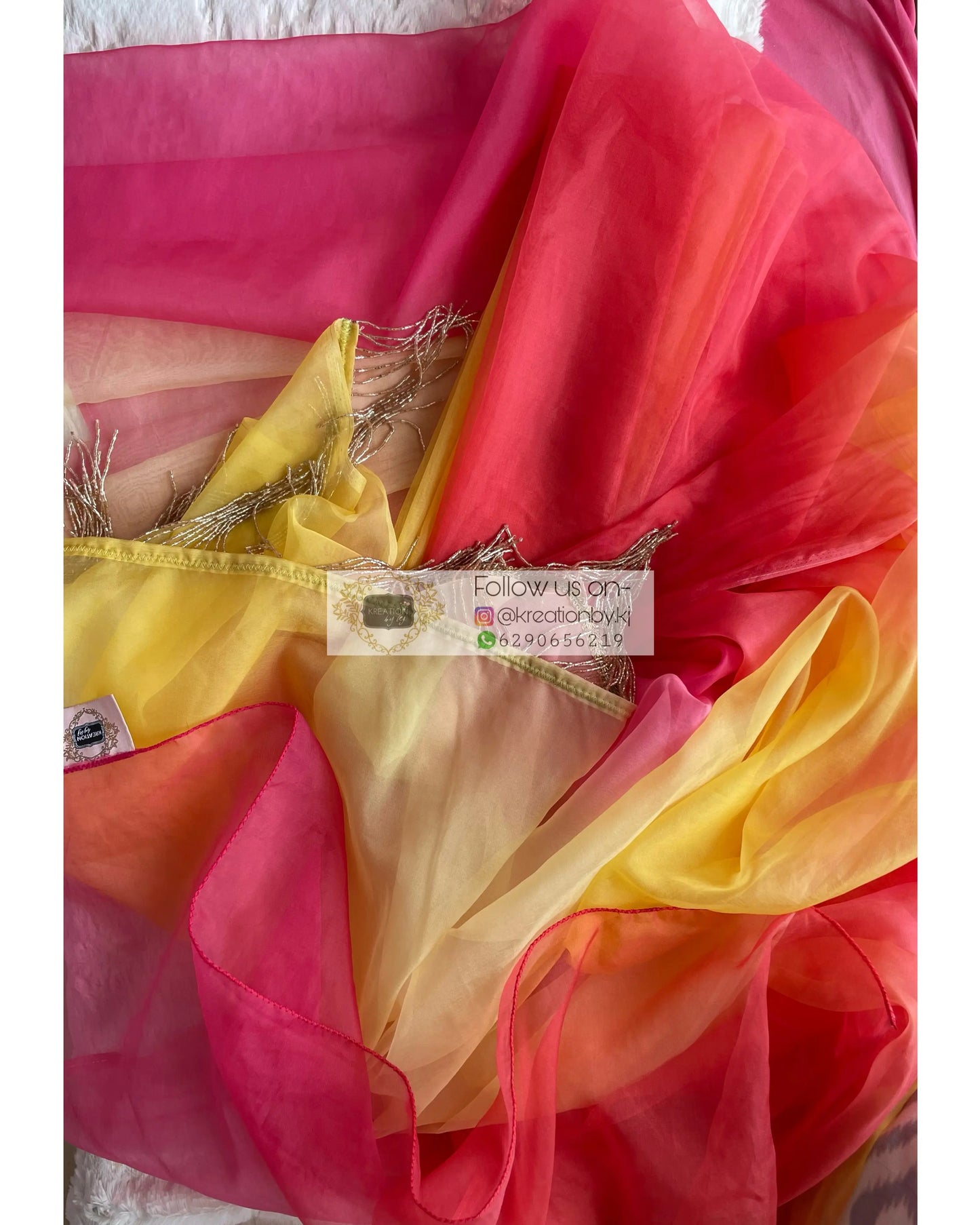 Sicilian Sunset Ombré Saree kreationbykj
