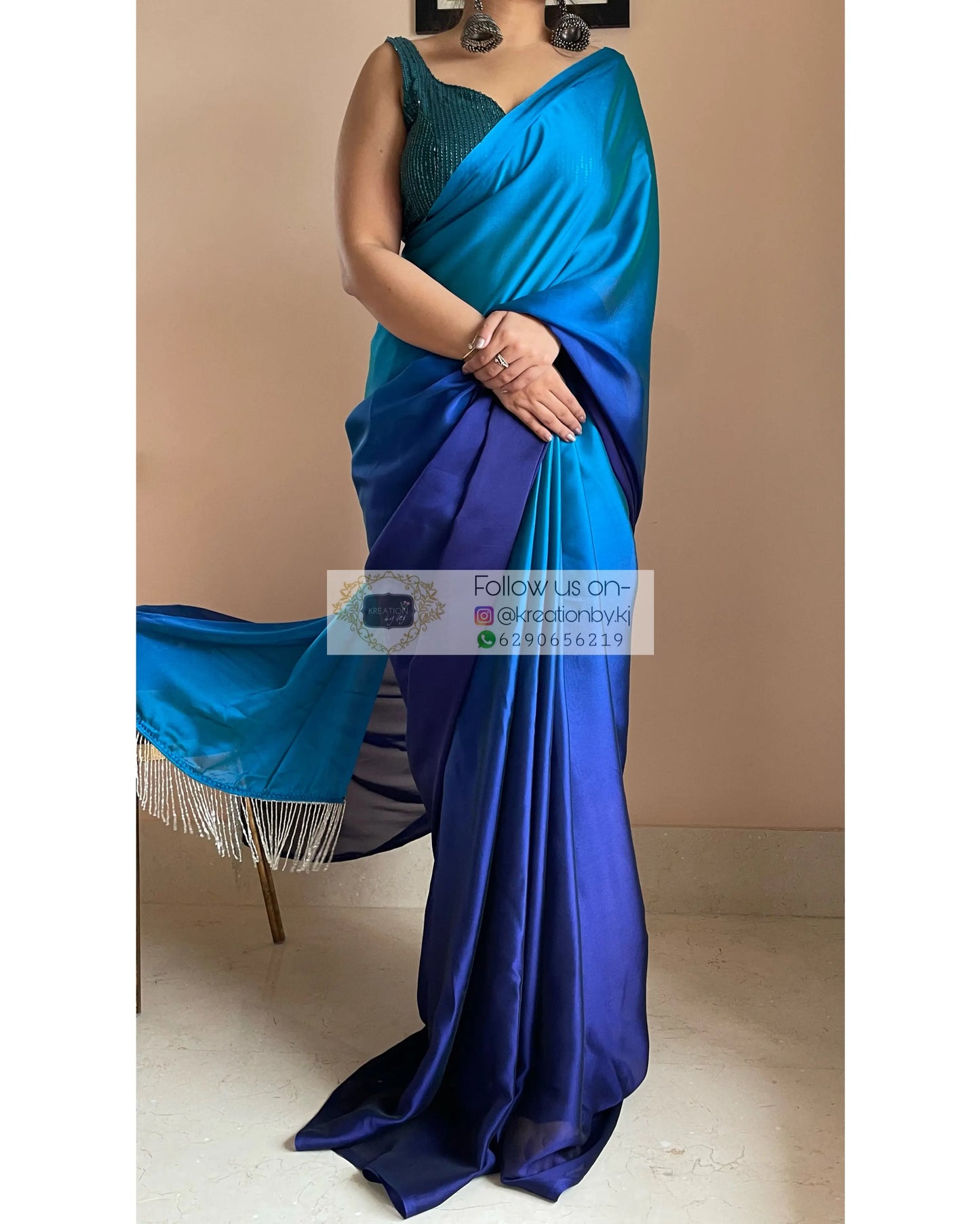 Siyahi Ombré Georgette Saree kreationbykj