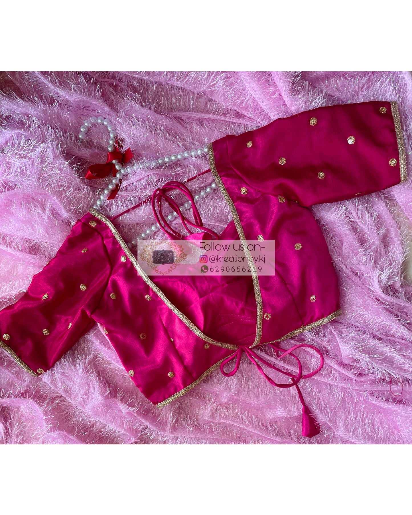 Pink Ombré Darbari Cut Blouse kreationbykj