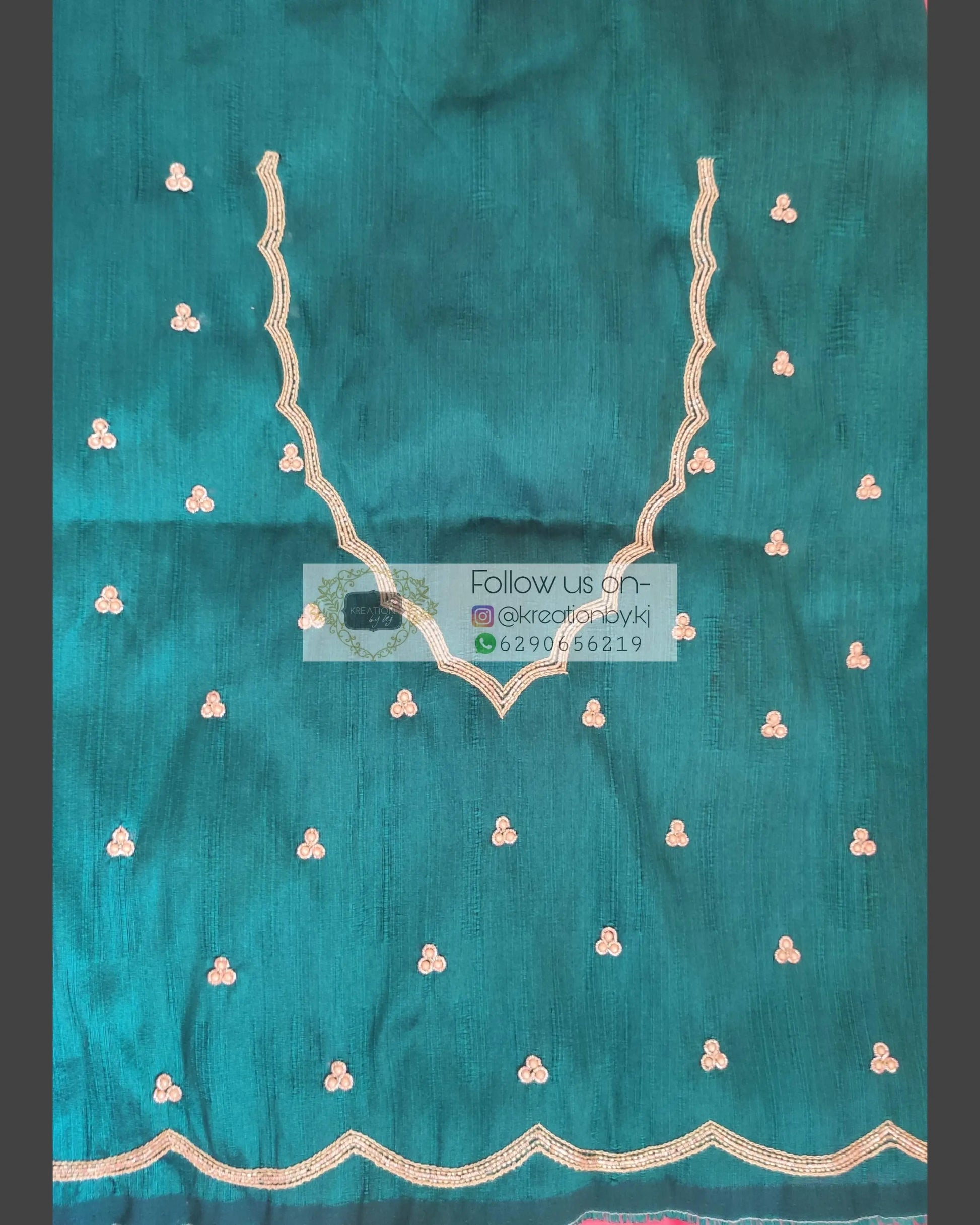 Peach Glass Tissue Saree with scalloping - kreationbykj