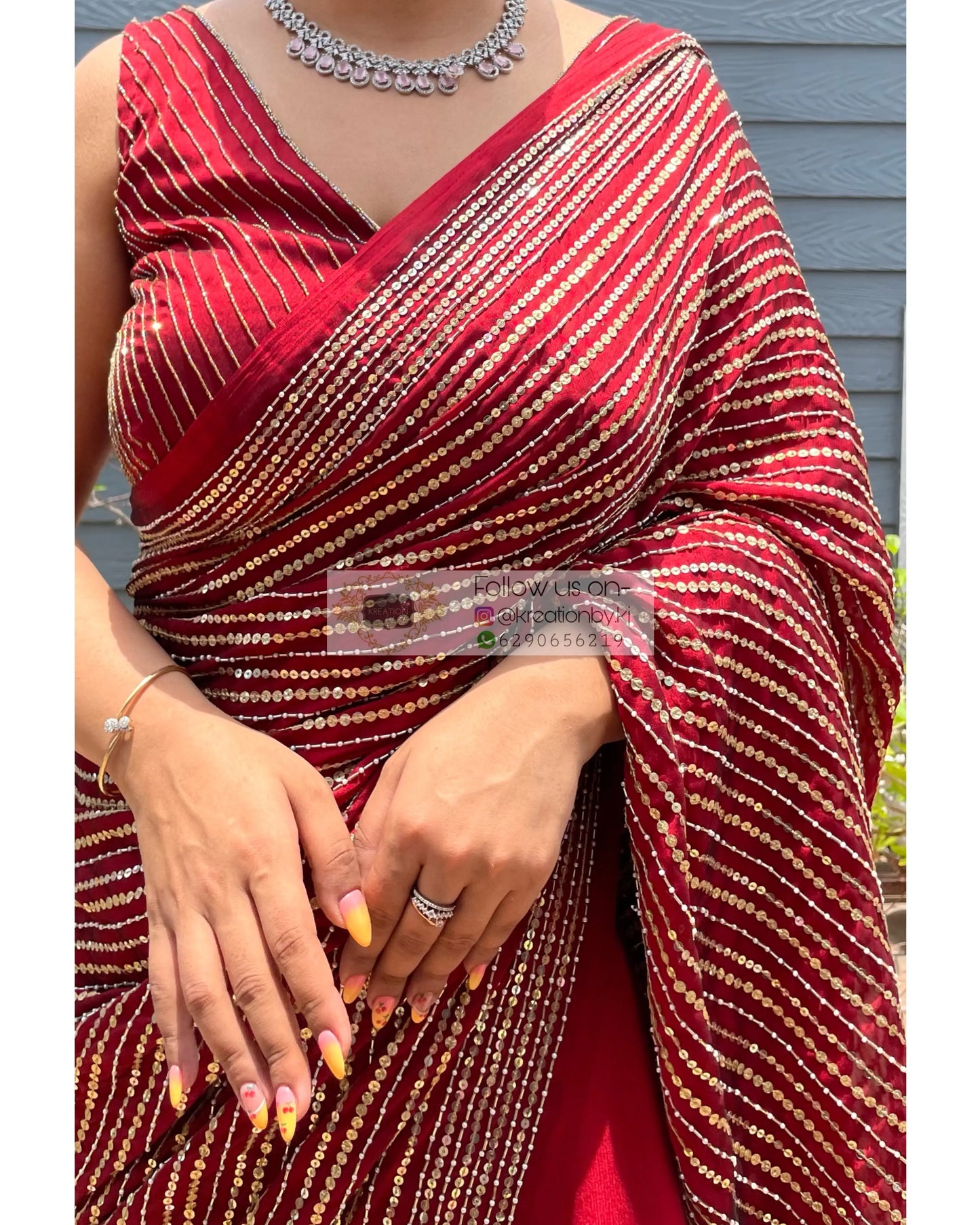 Maroon Chand Sifarish Saree - kreationbykj