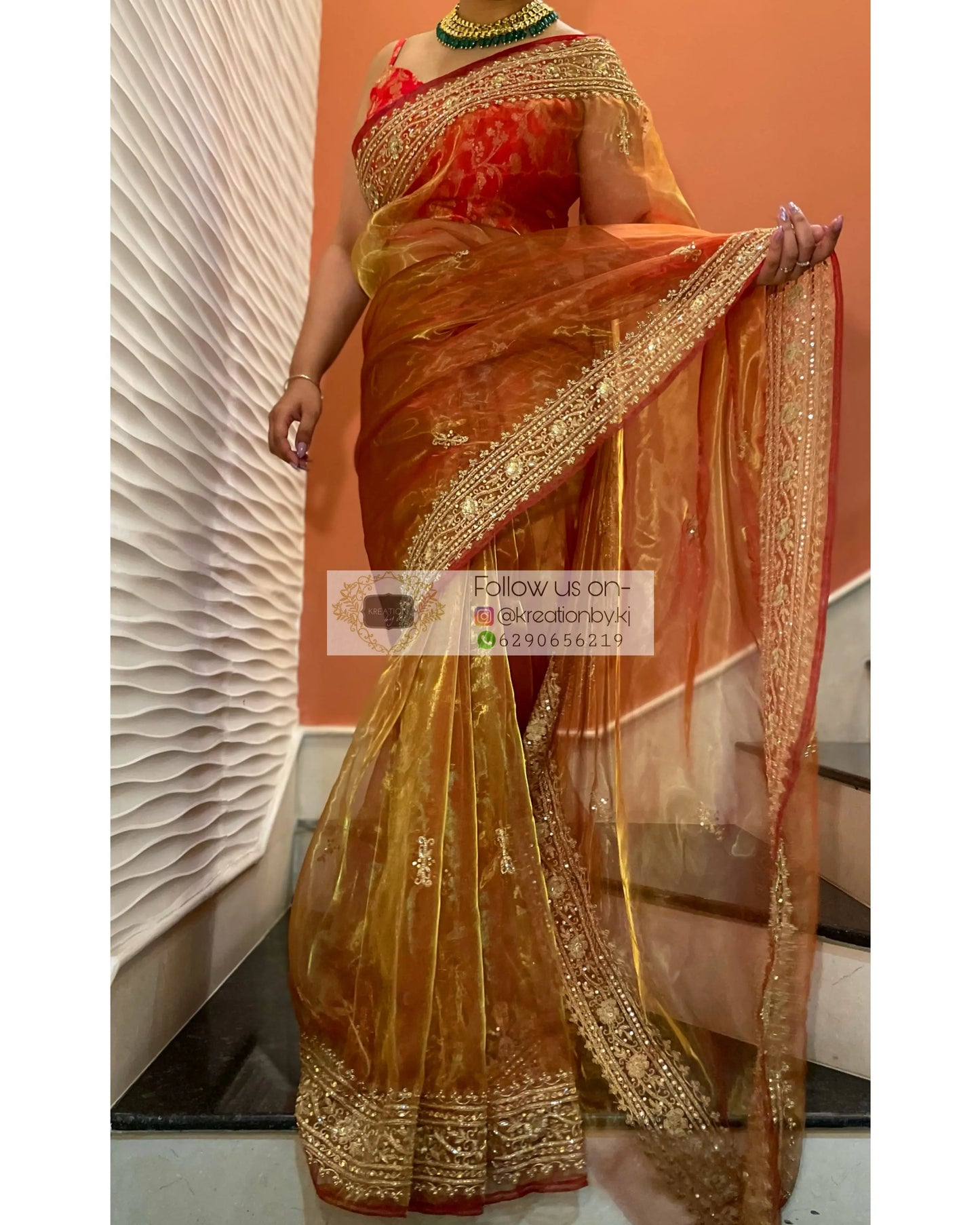 Liquid Gold Zarina Saree - kreationbykj