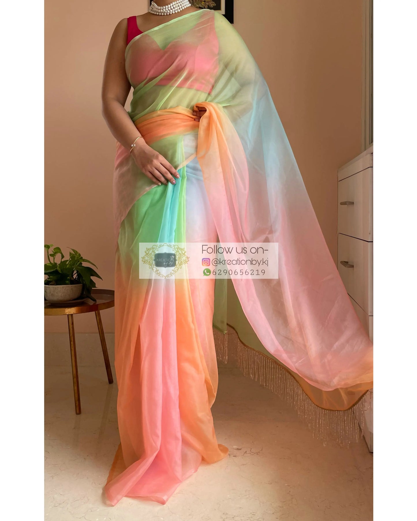 Candy Floss Ombré Saree For Wedding kreationbykj