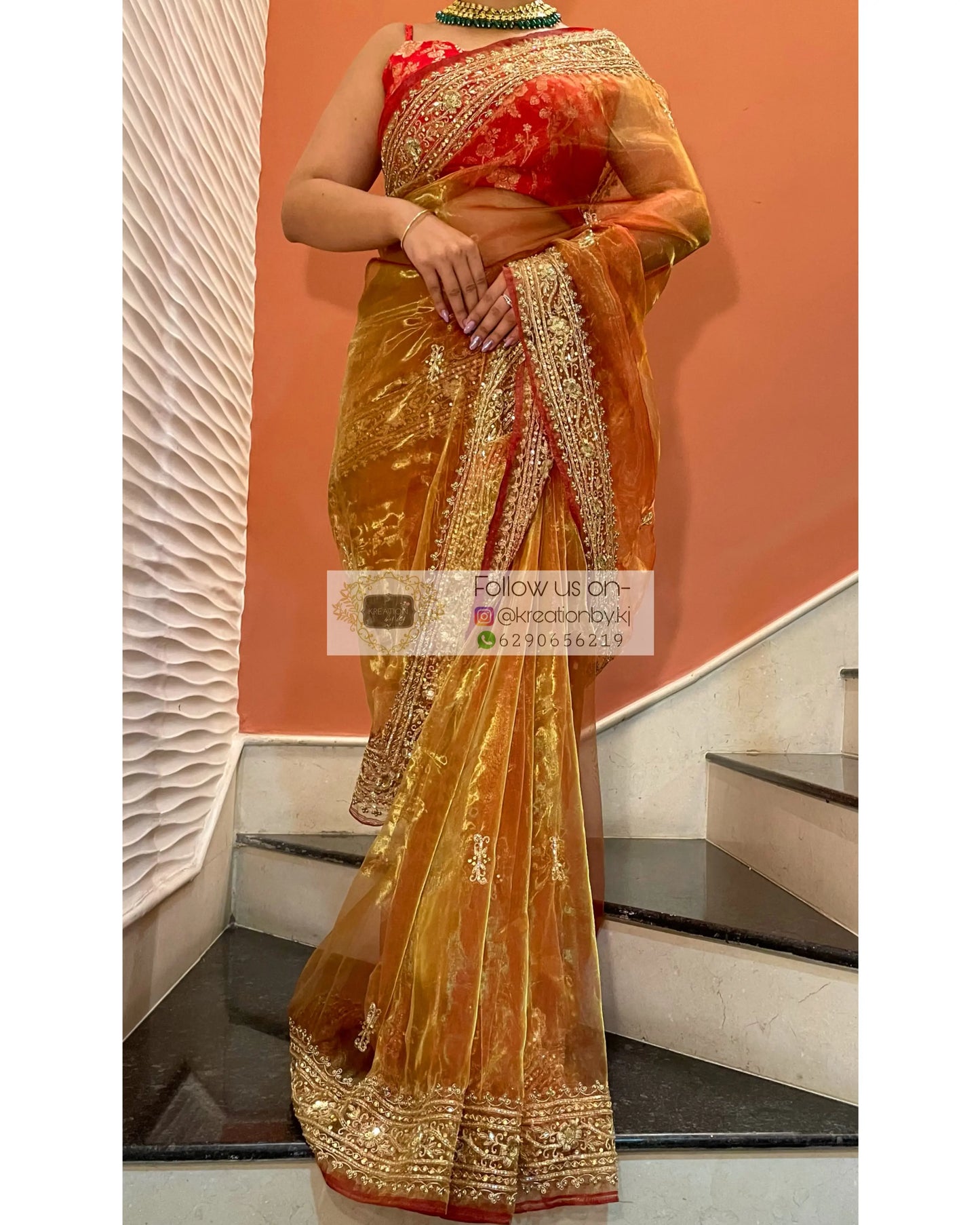 Liquid Gold Zarina Saree - kreationbykj