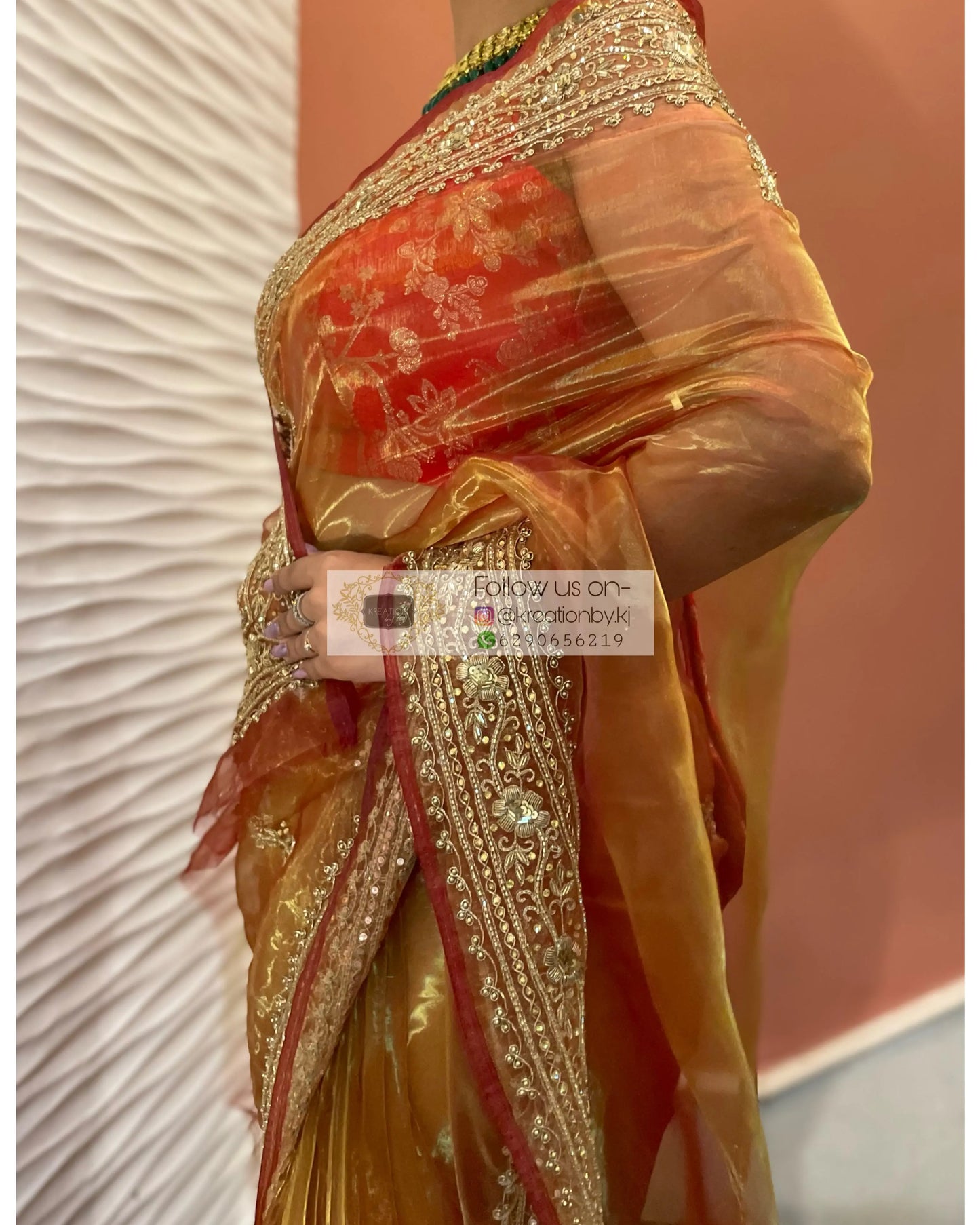 Liquid Gold Zarina Saree - kreationbykj