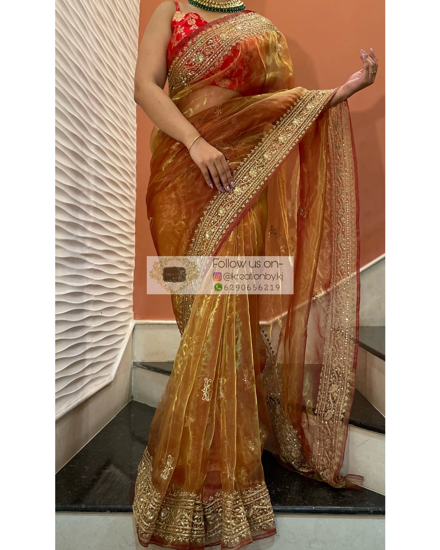 Liquid Gold Zarina Saree - kreationbykj