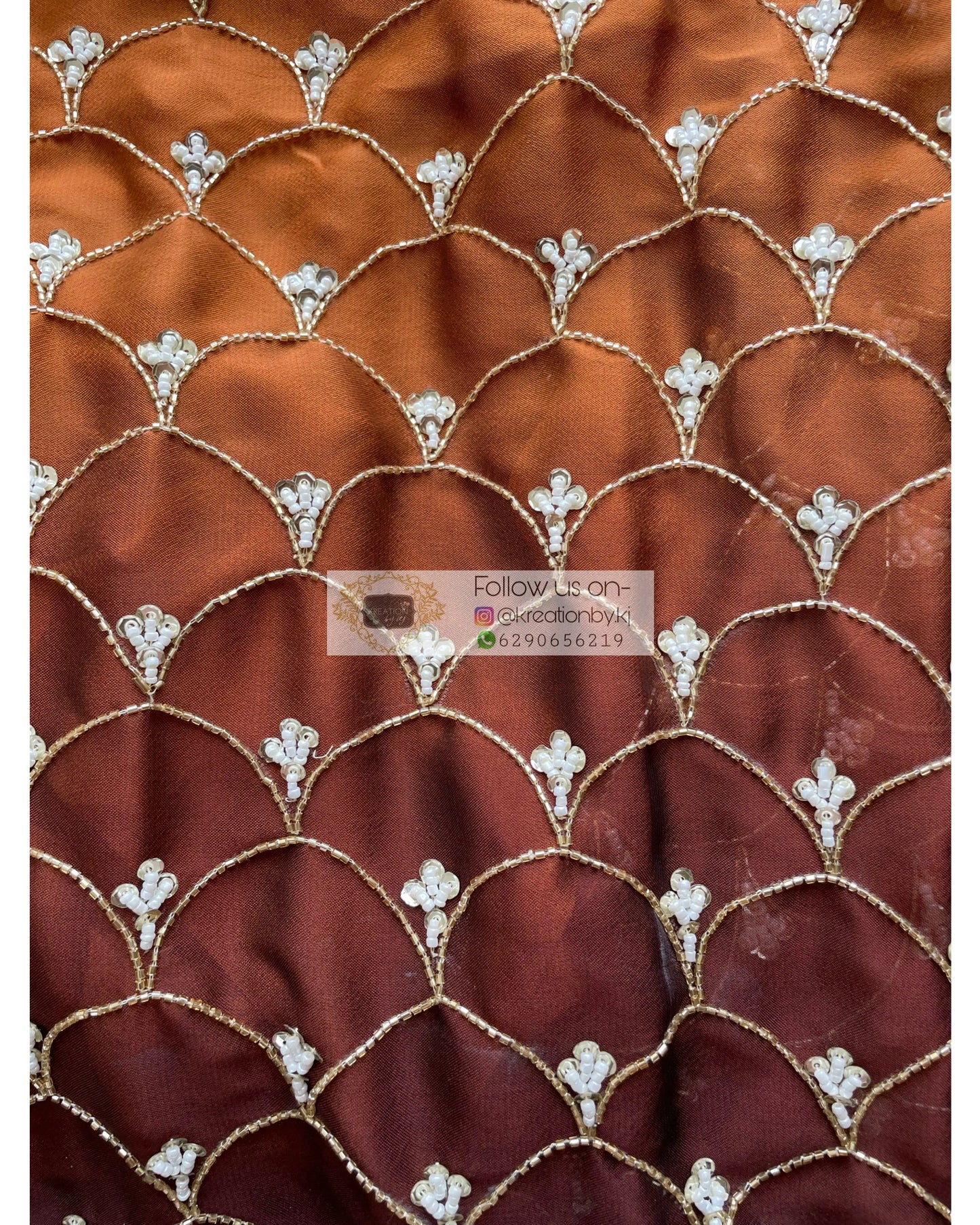 Summer Sands Ombré Cutdana Mehraab jaal Wedding Saree kreationbykj