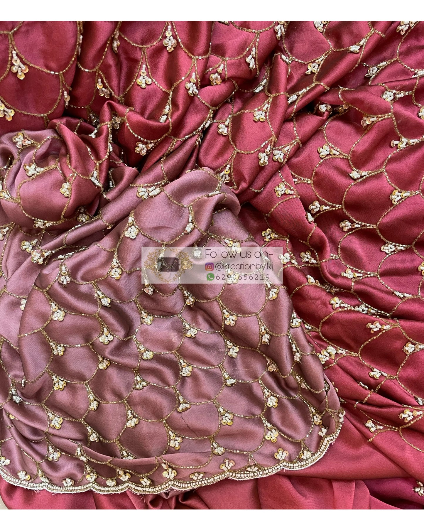 Ombré Cutdana Mehraab Jaal Saree - kreationbykj