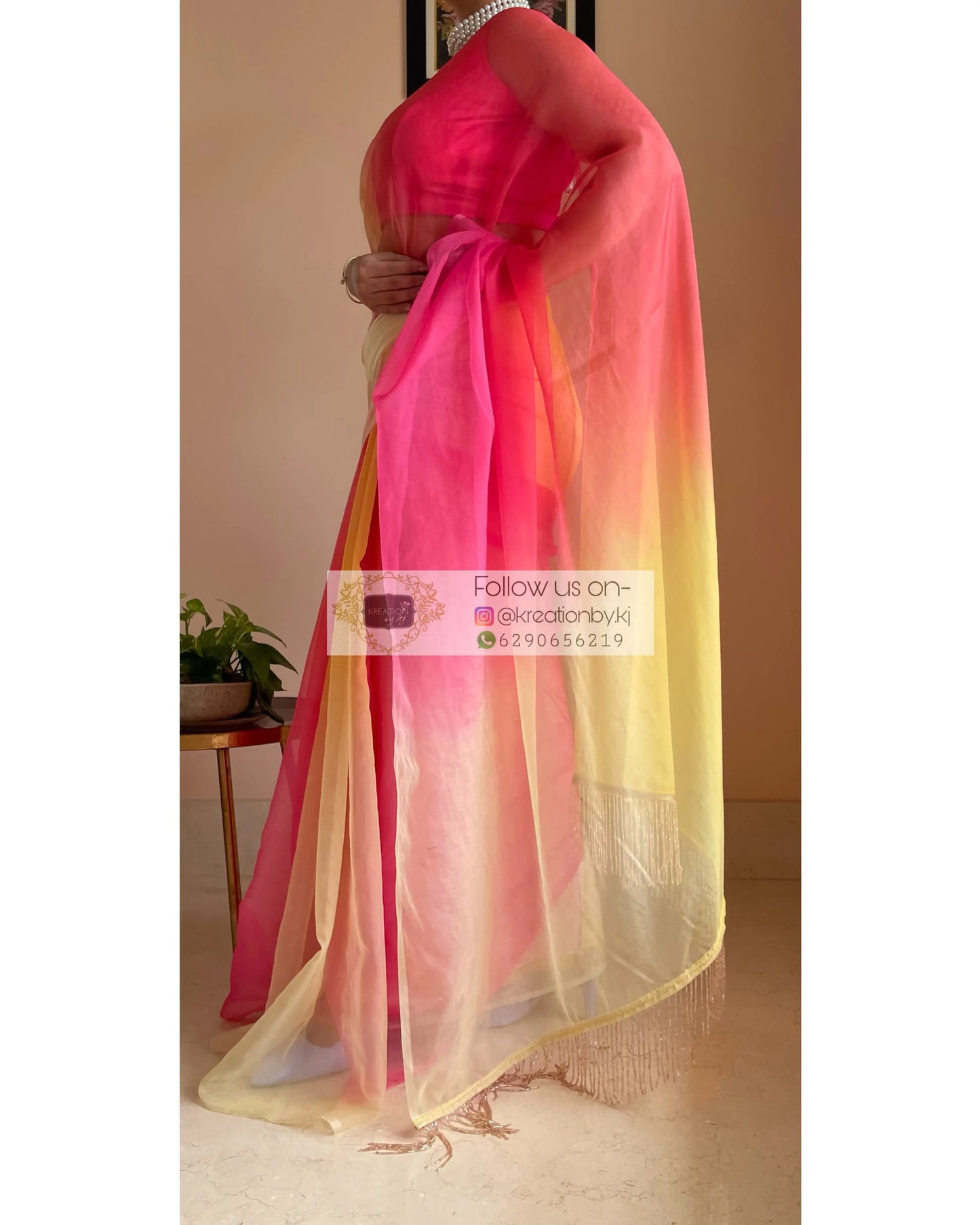Sicilian Sunset Ombré Saree kreationbykj