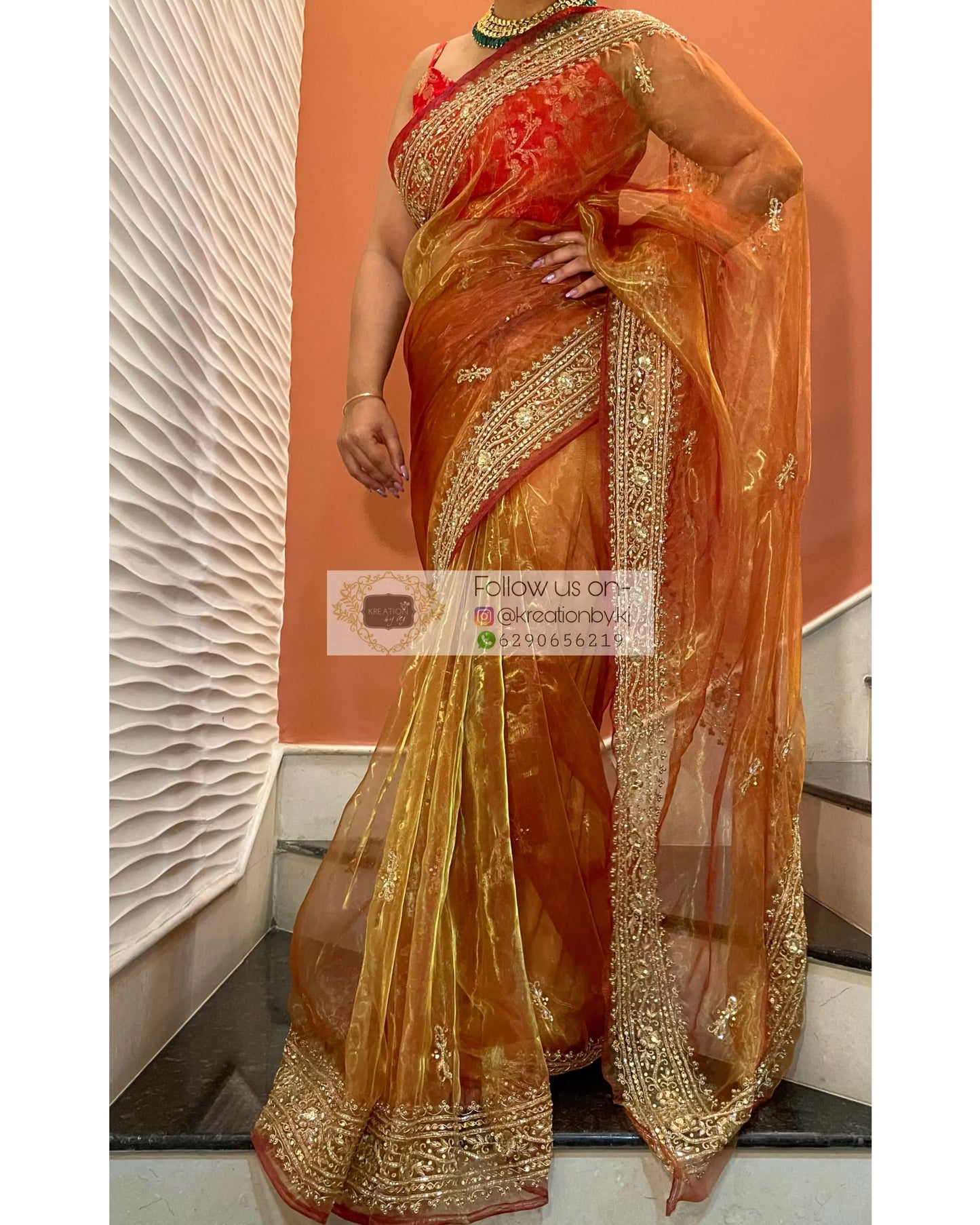 Liquid Gold Zarina Saree - kreationbykj