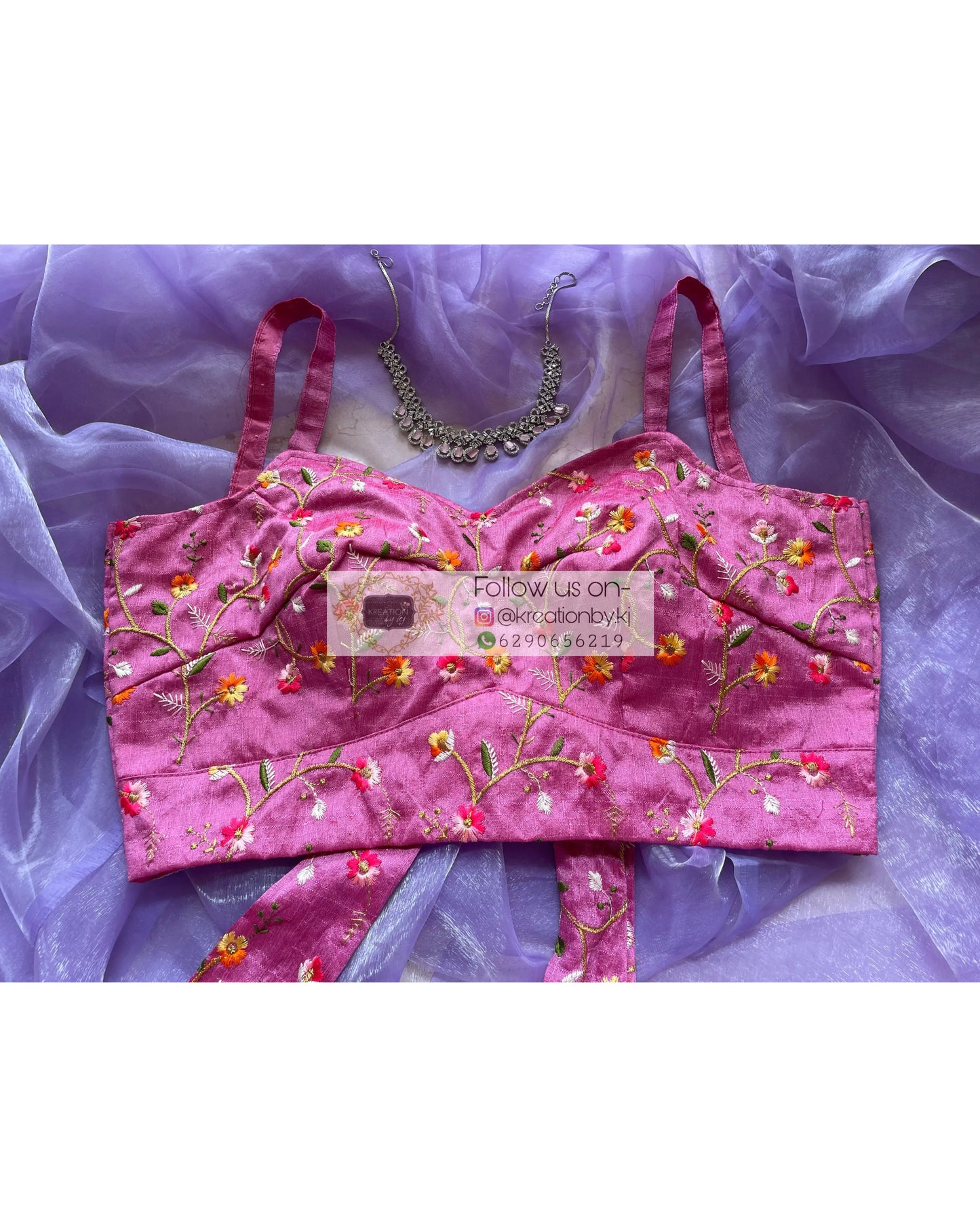 Lily Mauve Raw Silk Strappy Blouse - kreationbykj