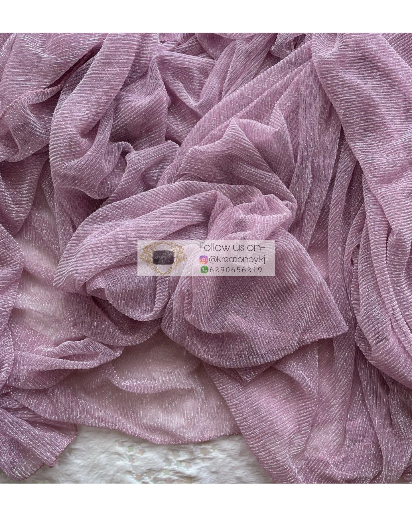 Lilac Shimmer Pleated Net Saree For Romantic Date kreationbykj