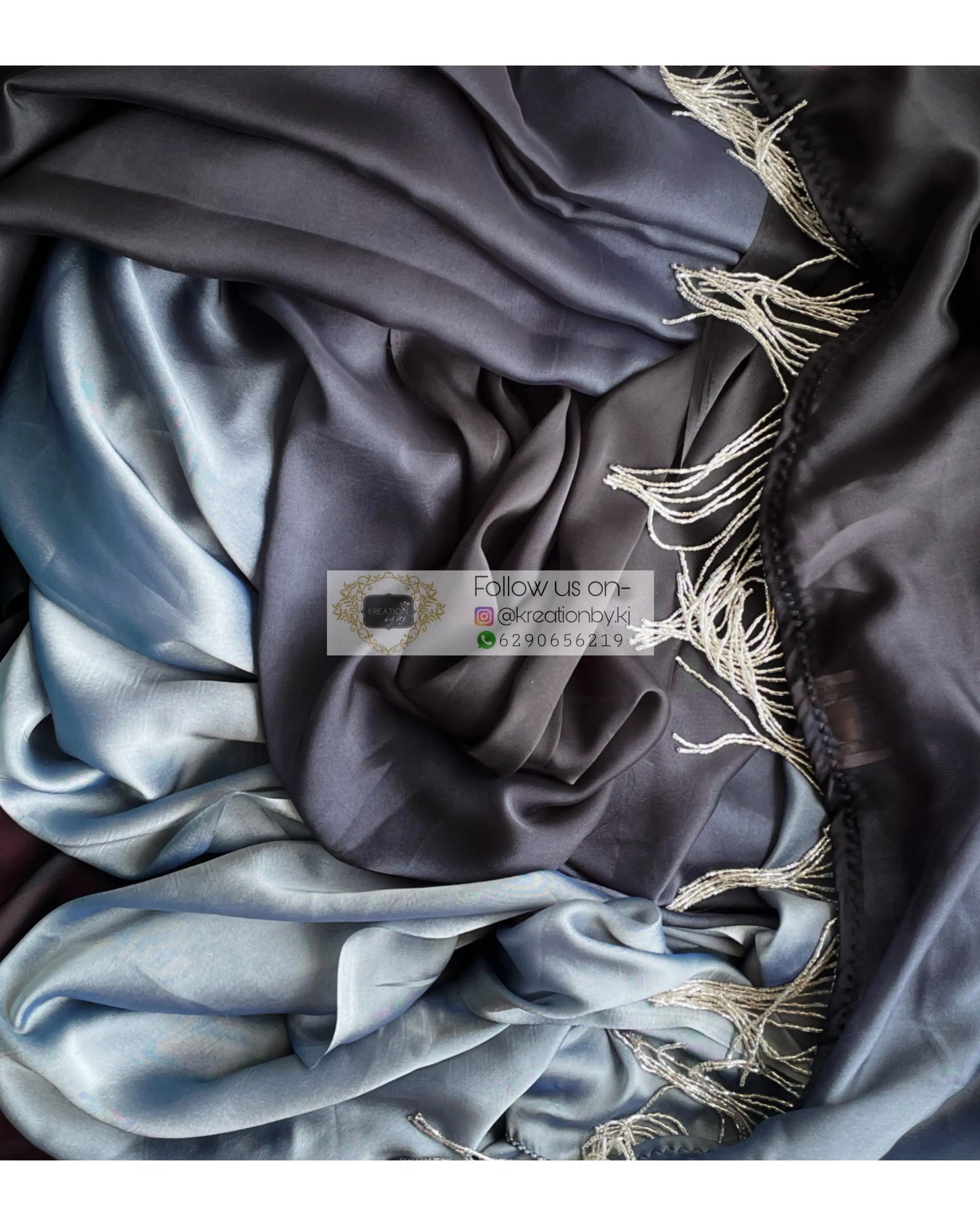 Badra Bahar Ombré Georgette Cocktail Saree kreationbykj
