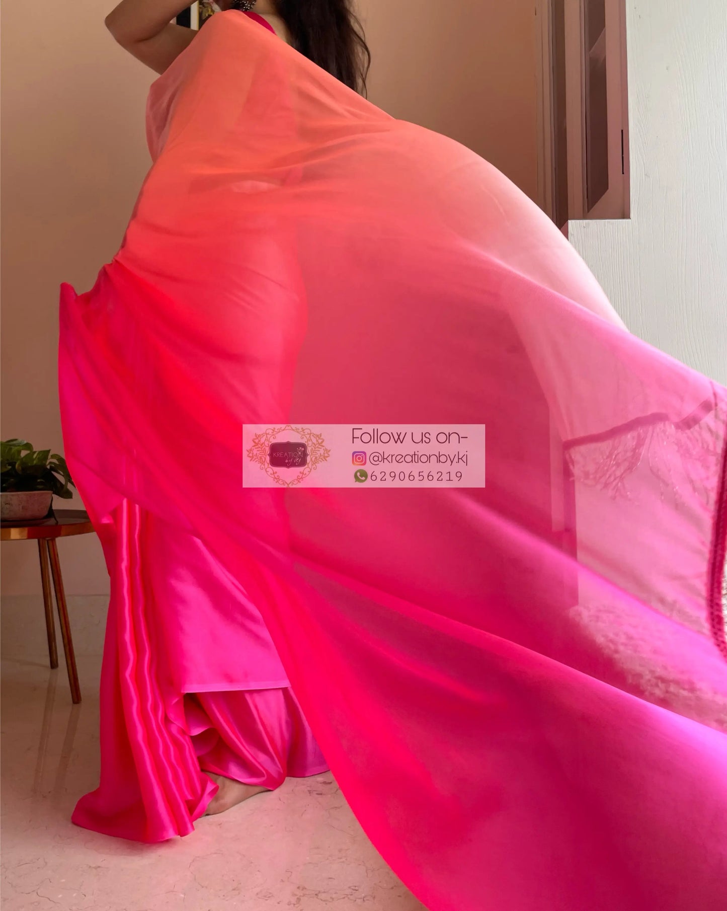 Pink Paradise Ombré Saree kreationbykj