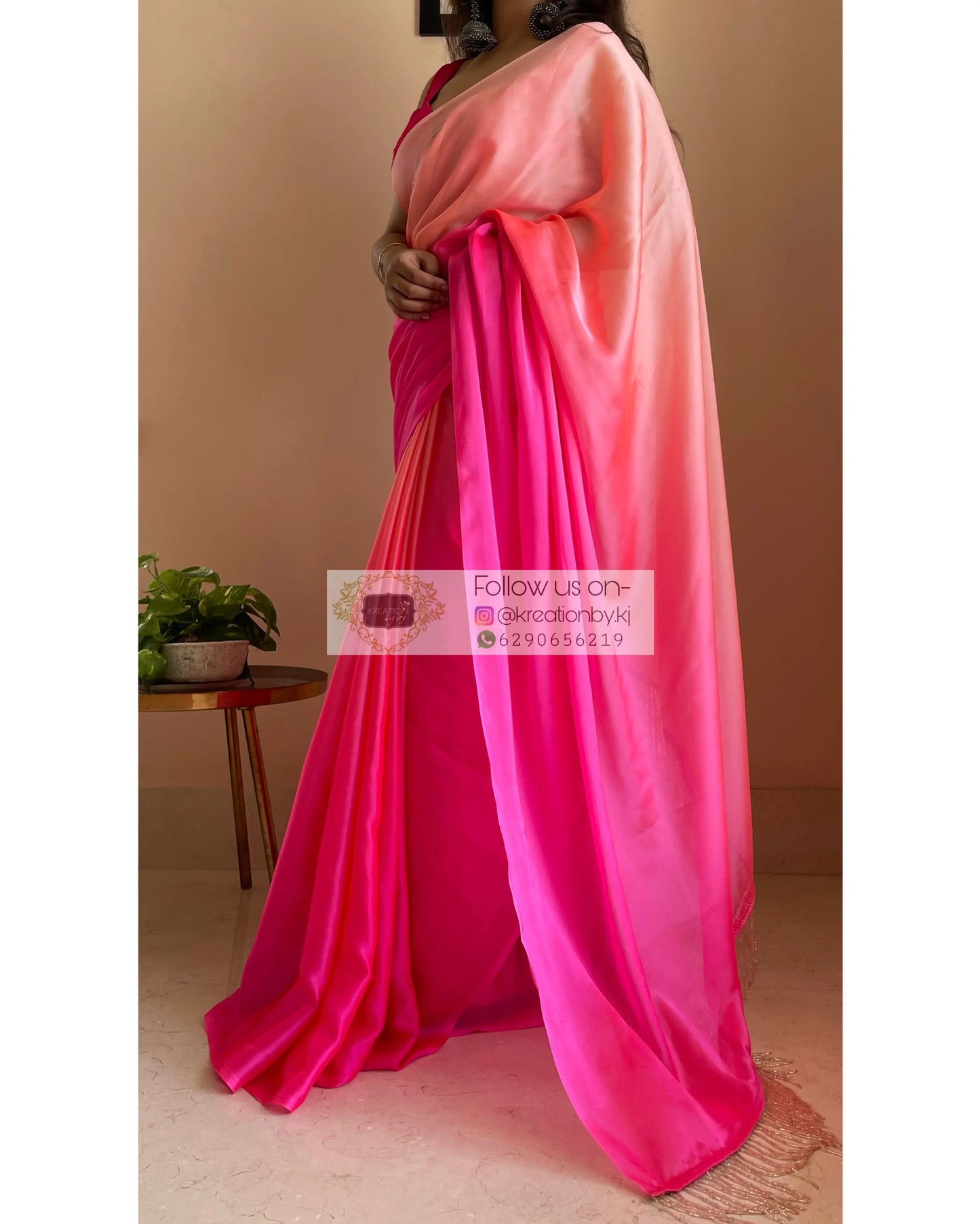 Pink Paradise Ombré Saree kreationbykj