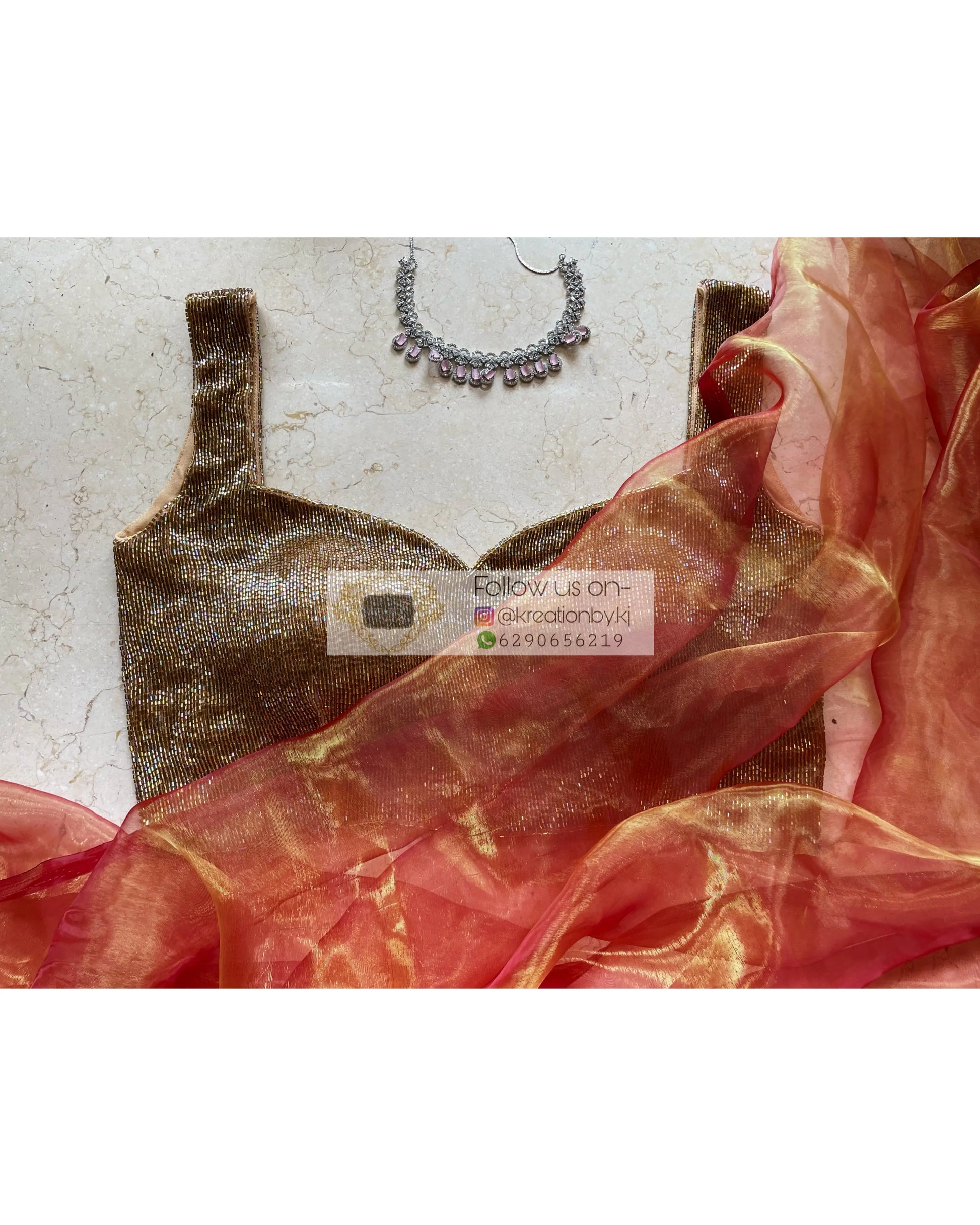 Glam Golden Blouse Piece - kreationbykj