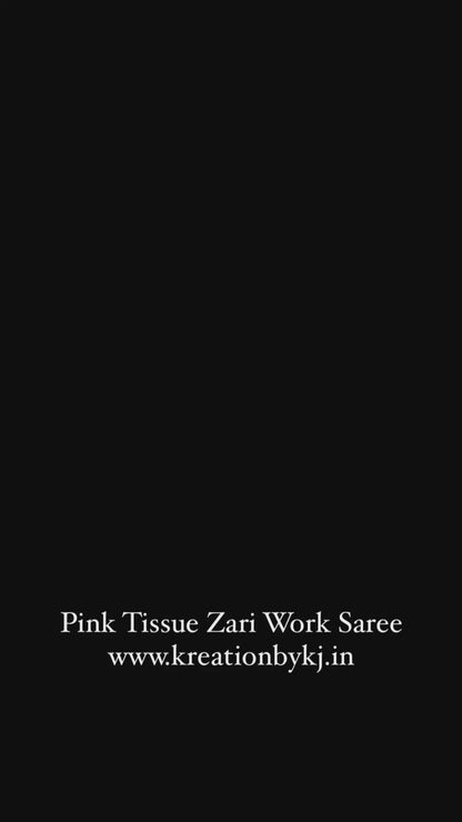 Pink Pure Tissue Zari work Saree